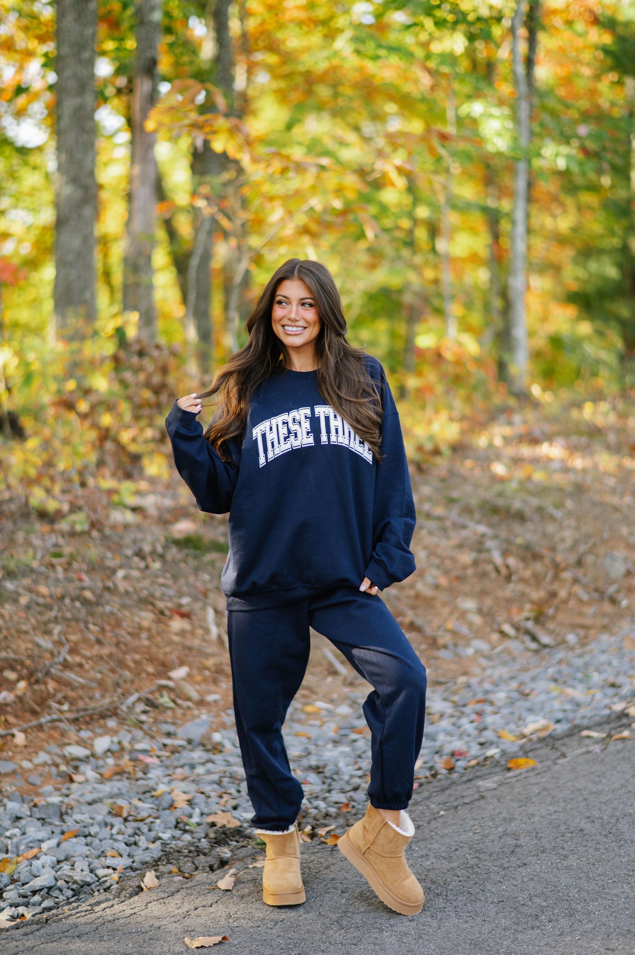 These Three Sweatshirt-Navy/White