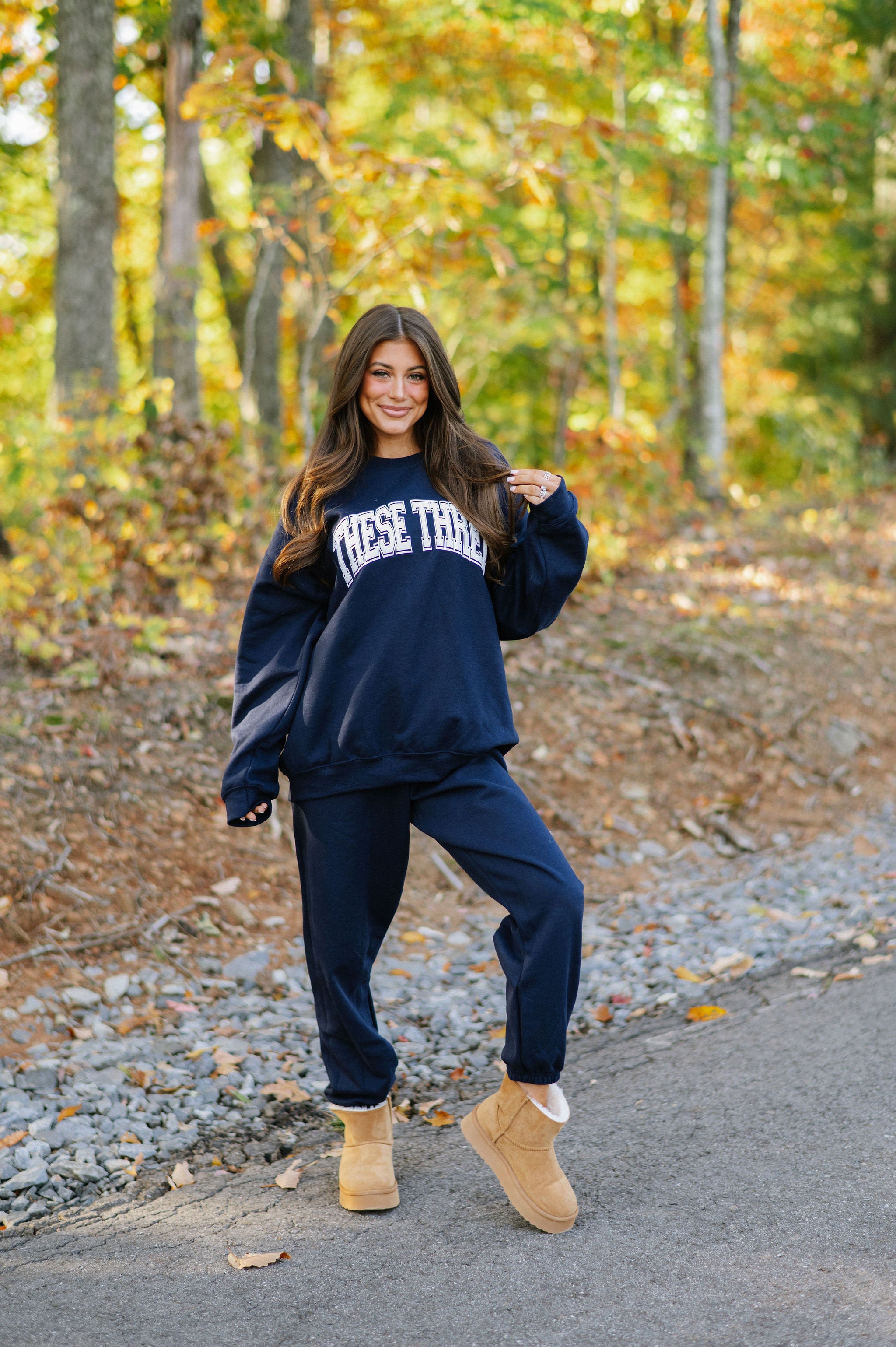 These Three Sweatshirt-Navy/White