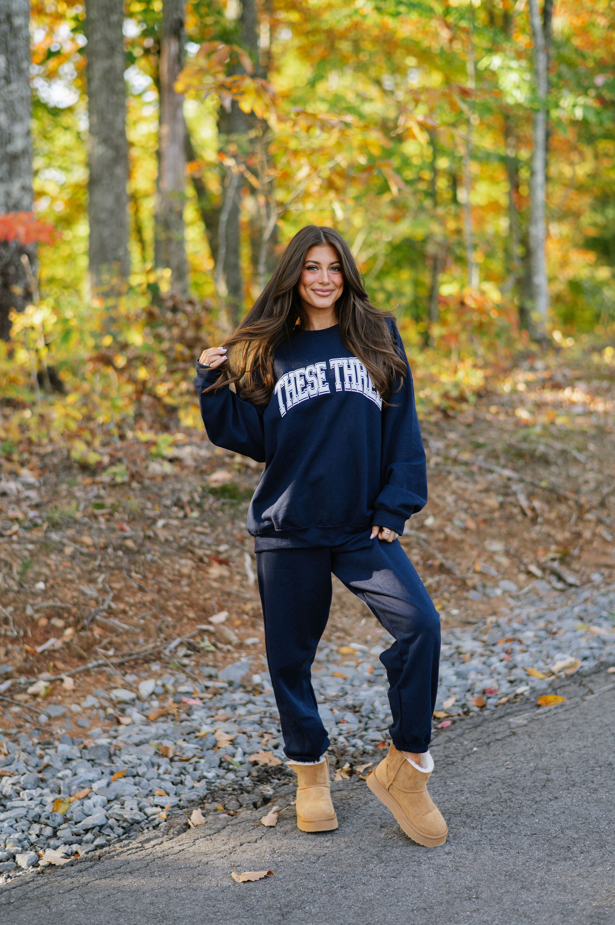 These Three Sweatshirt-Navy/White