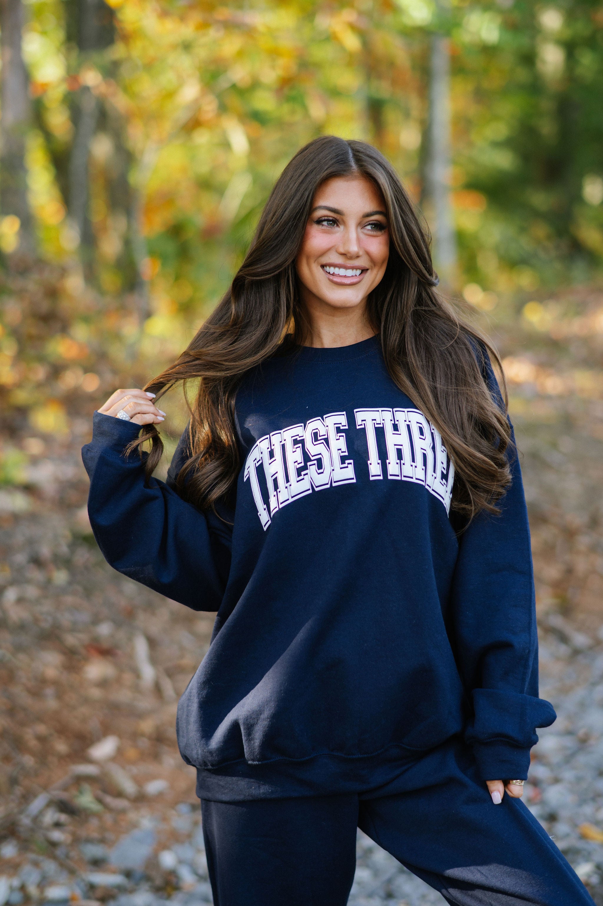 These Three Sweatshirt-Navy/White