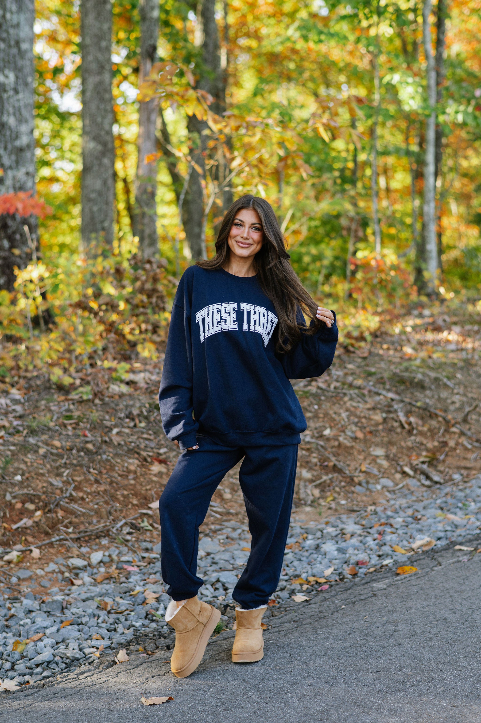 These Three Sweatshirt-Navy/White