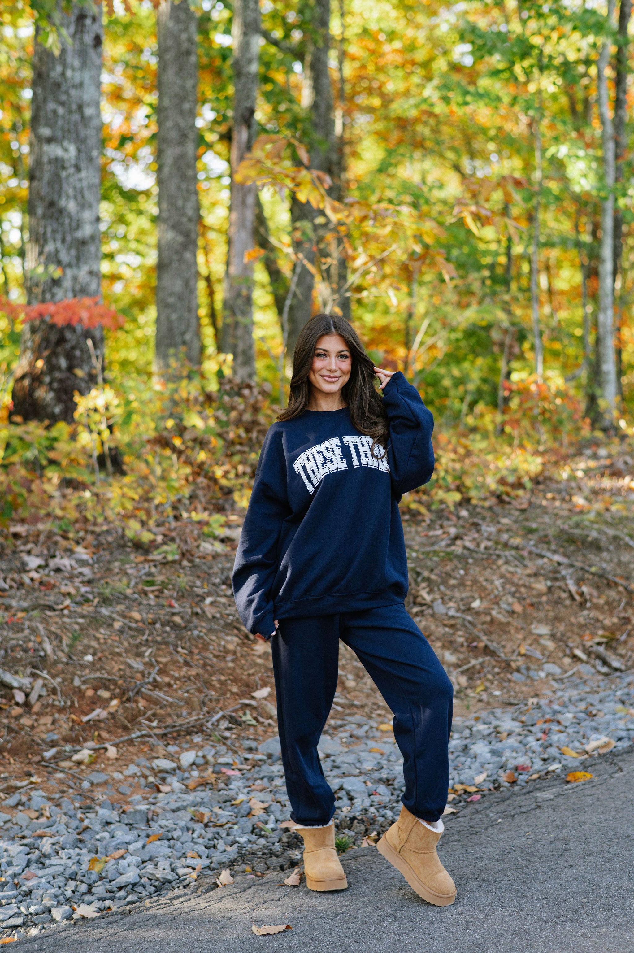 These Three Sweatshirt-Navy/White