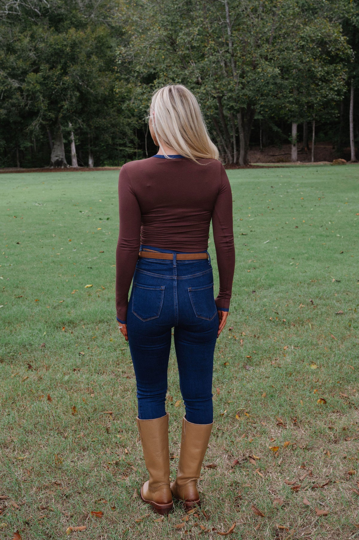 Langley Top-Brown/Navy