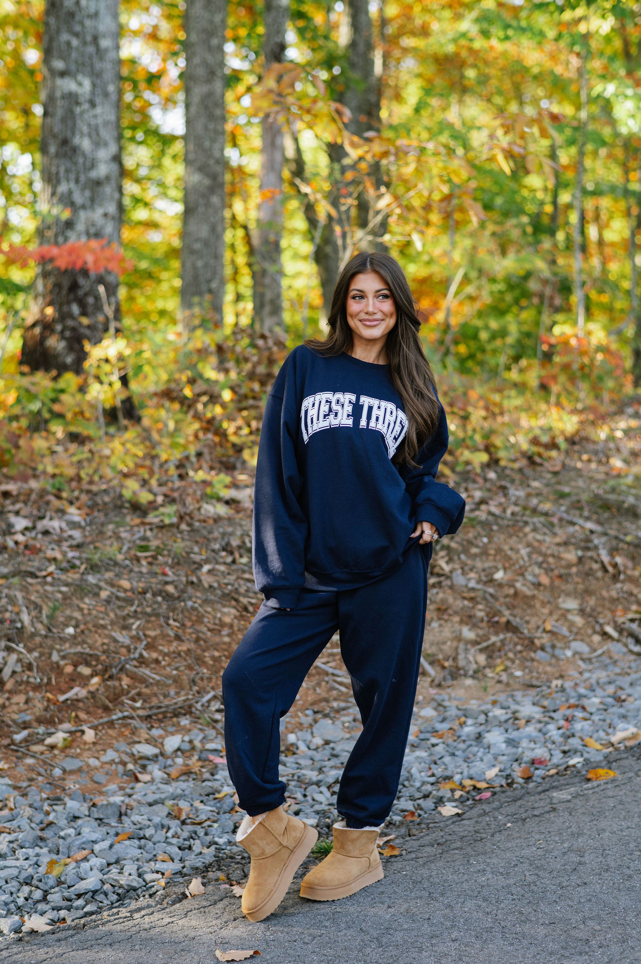 These Three Sweatshirt-Navy/White