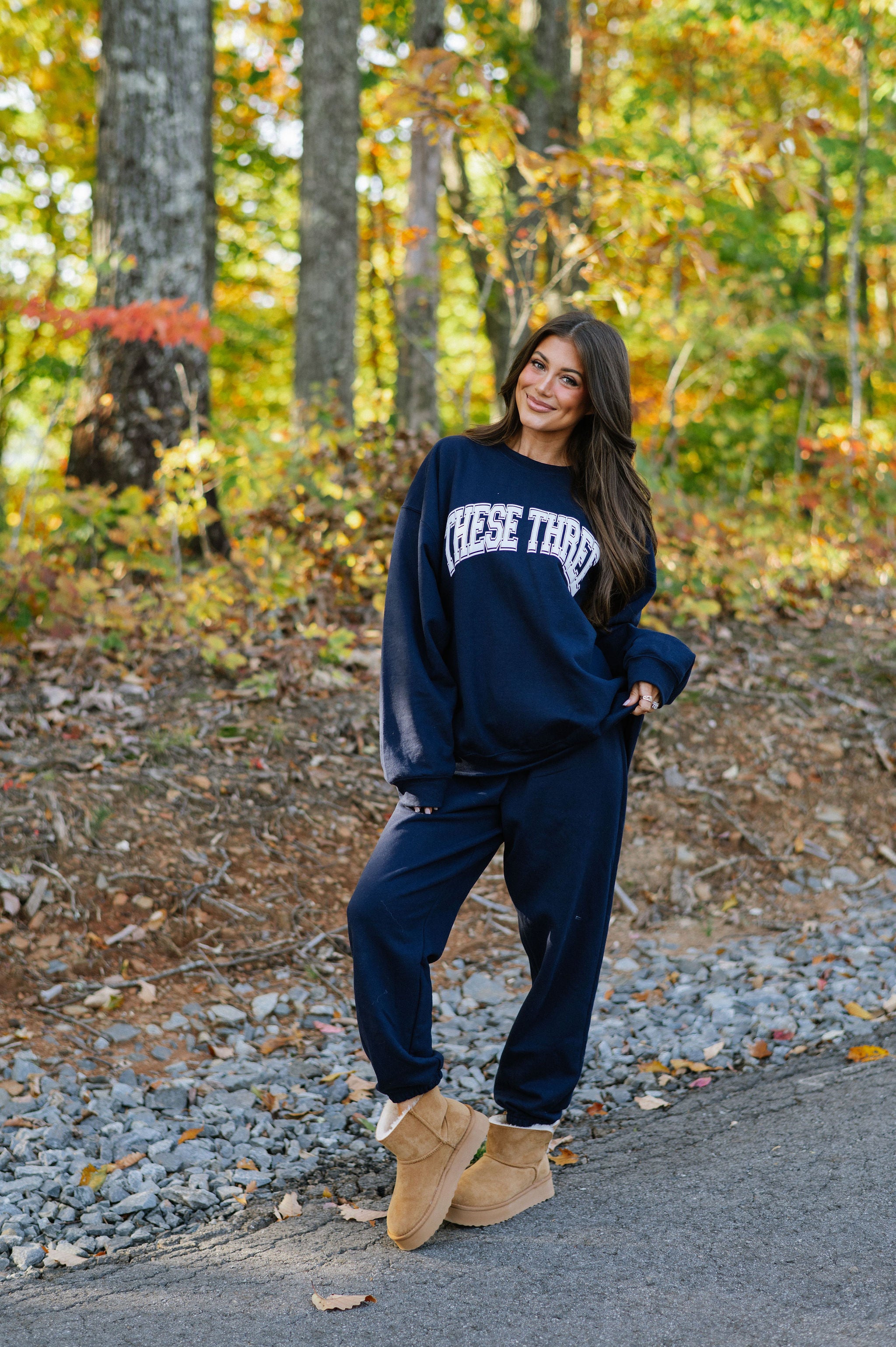 These Three Sweatshirt-Navy/White