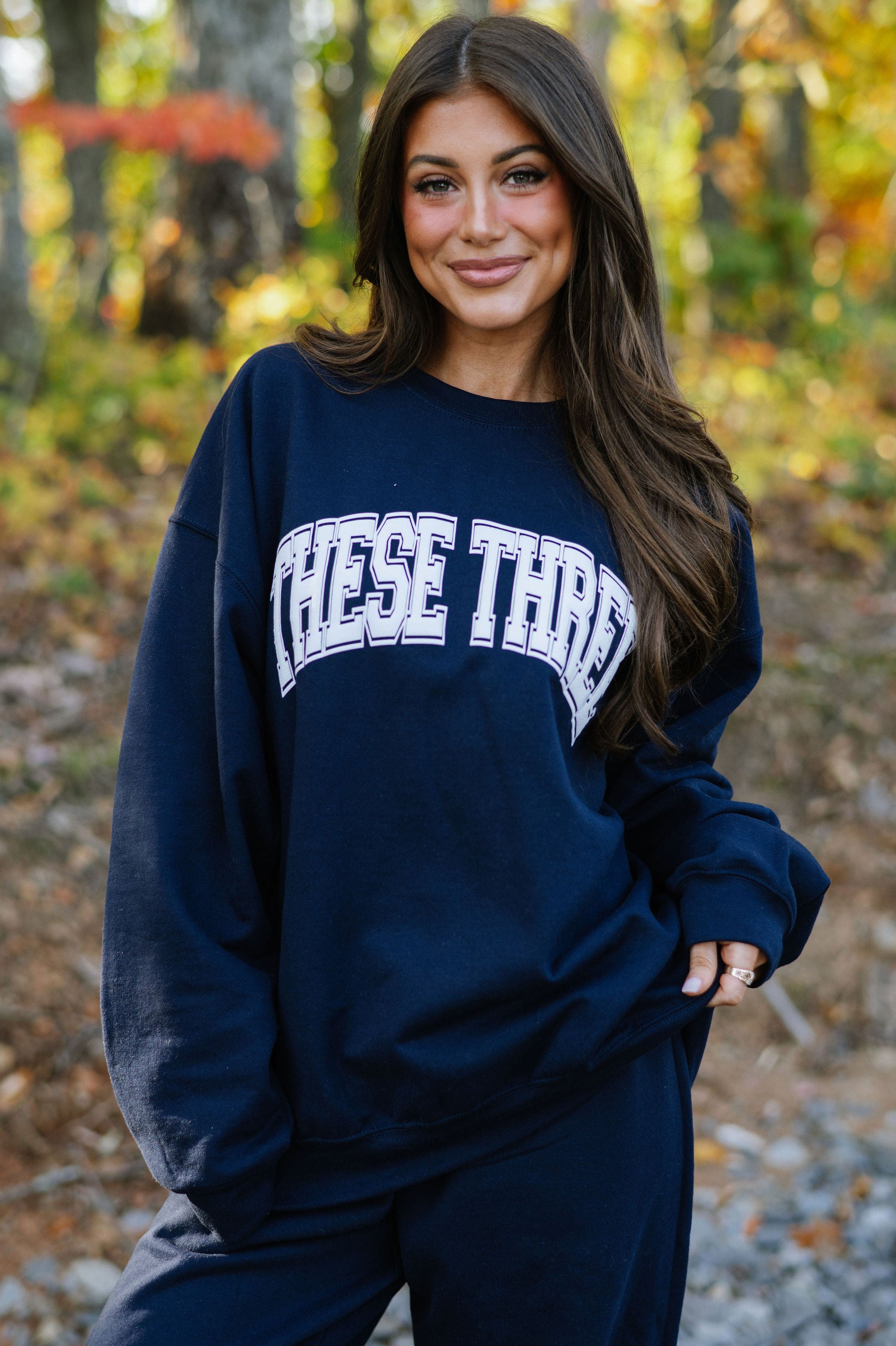 These Three Sweatshirt-Navy/White