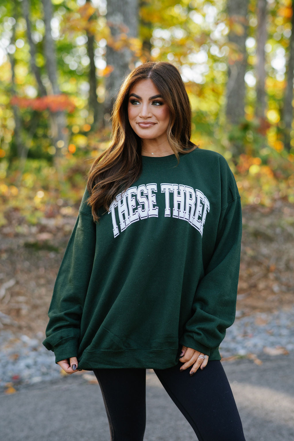 These Three Sweatshirt-Green/White