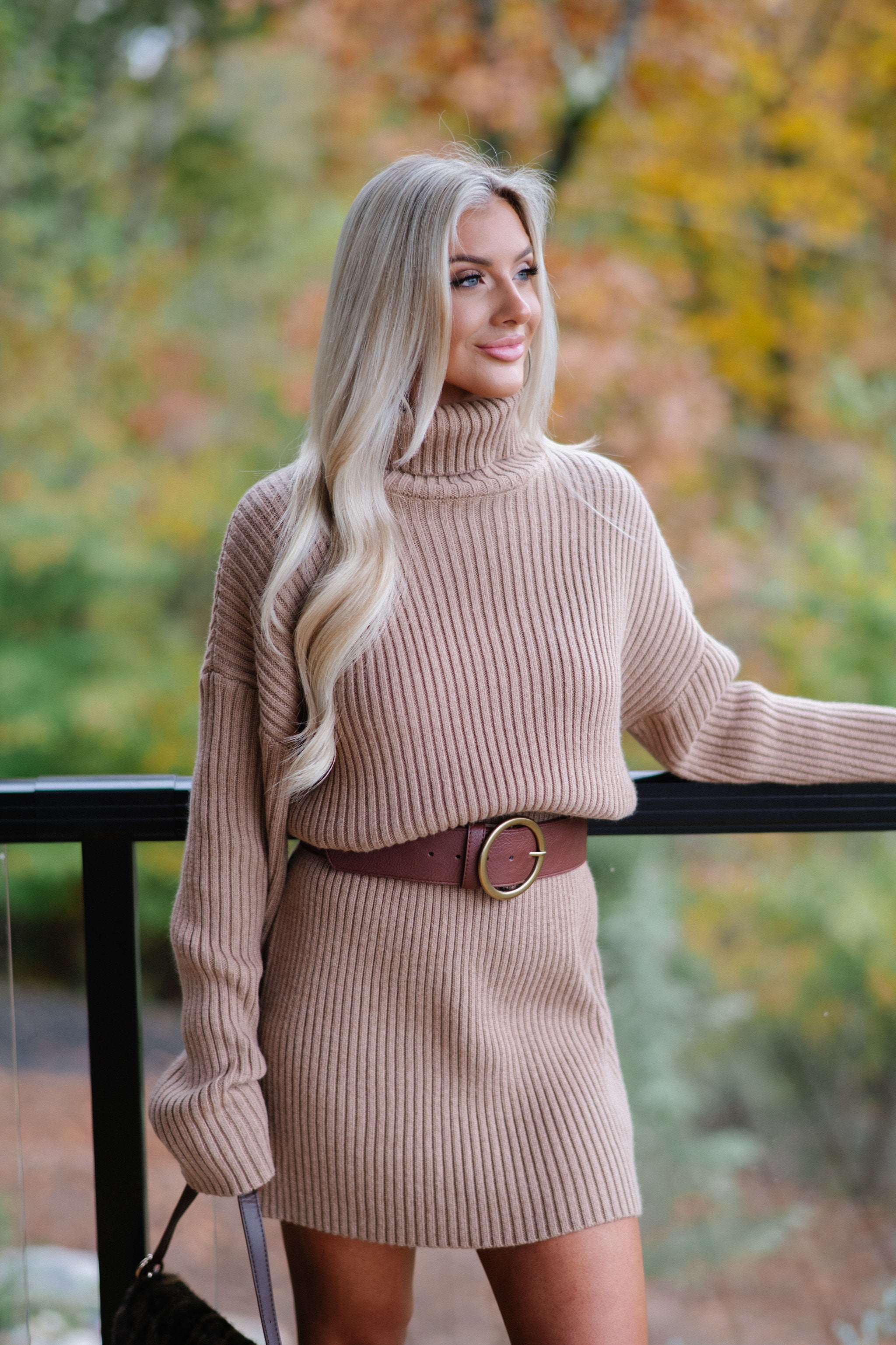 Betsy Sweater Dress-Taupe