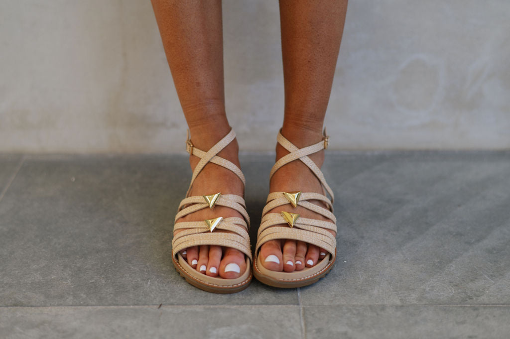 Giovanna Strappy Sandal-Raffia