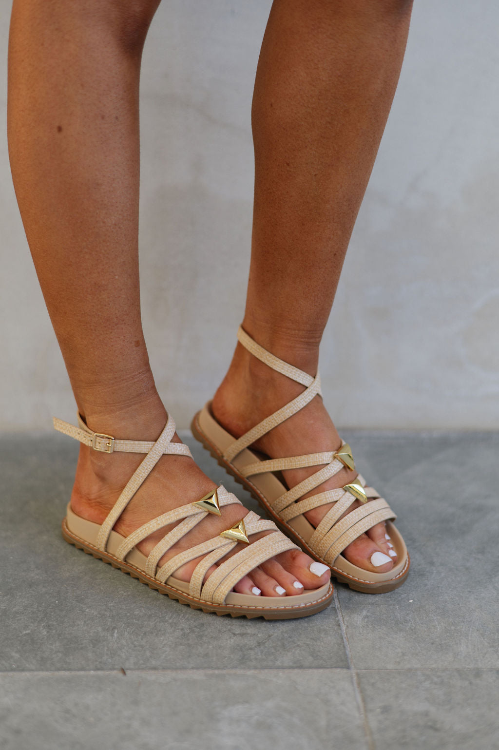 Giovanna Strappy Sandal-Raffia