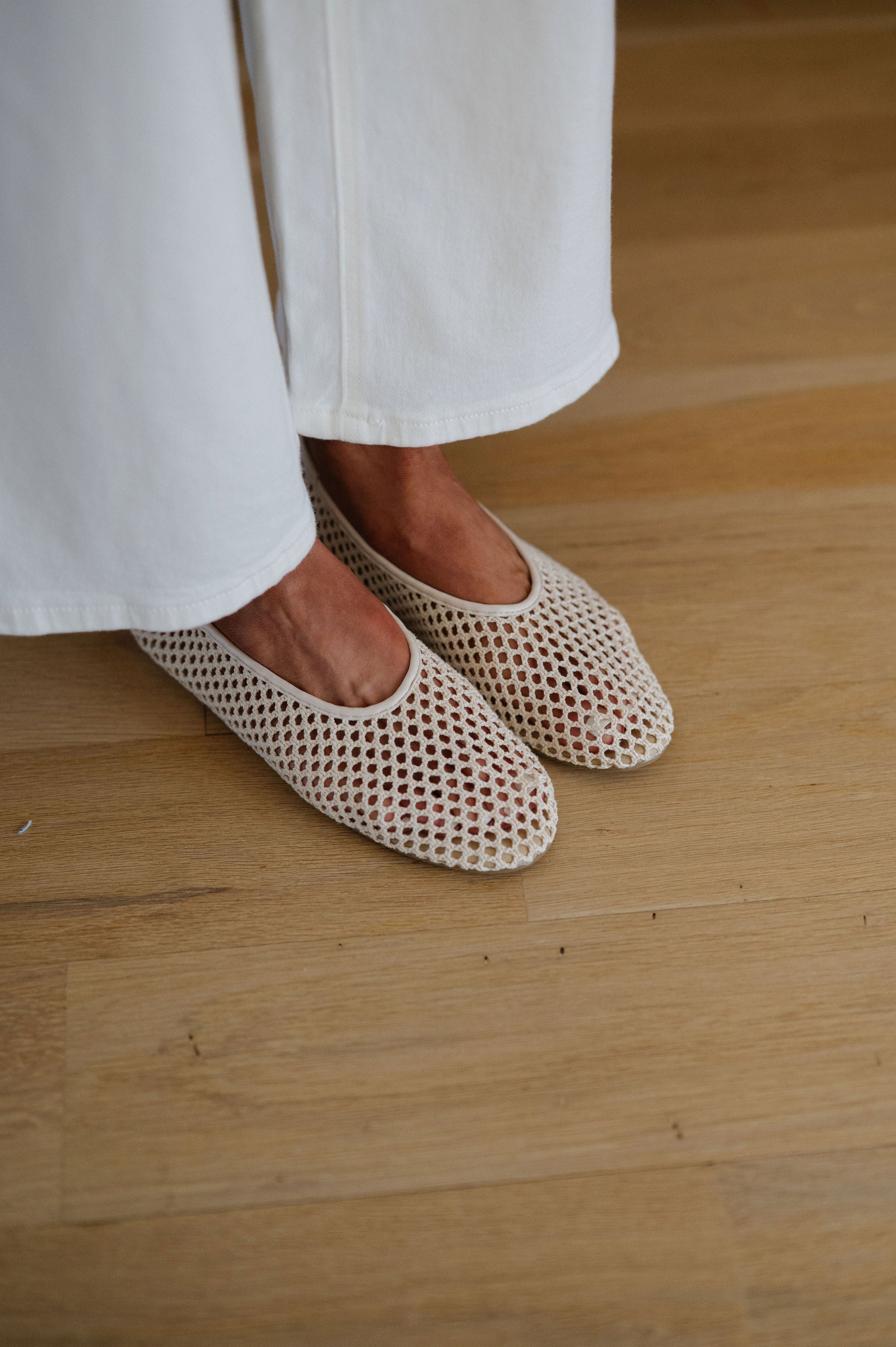 Marta Mesh Flats-Ivory
