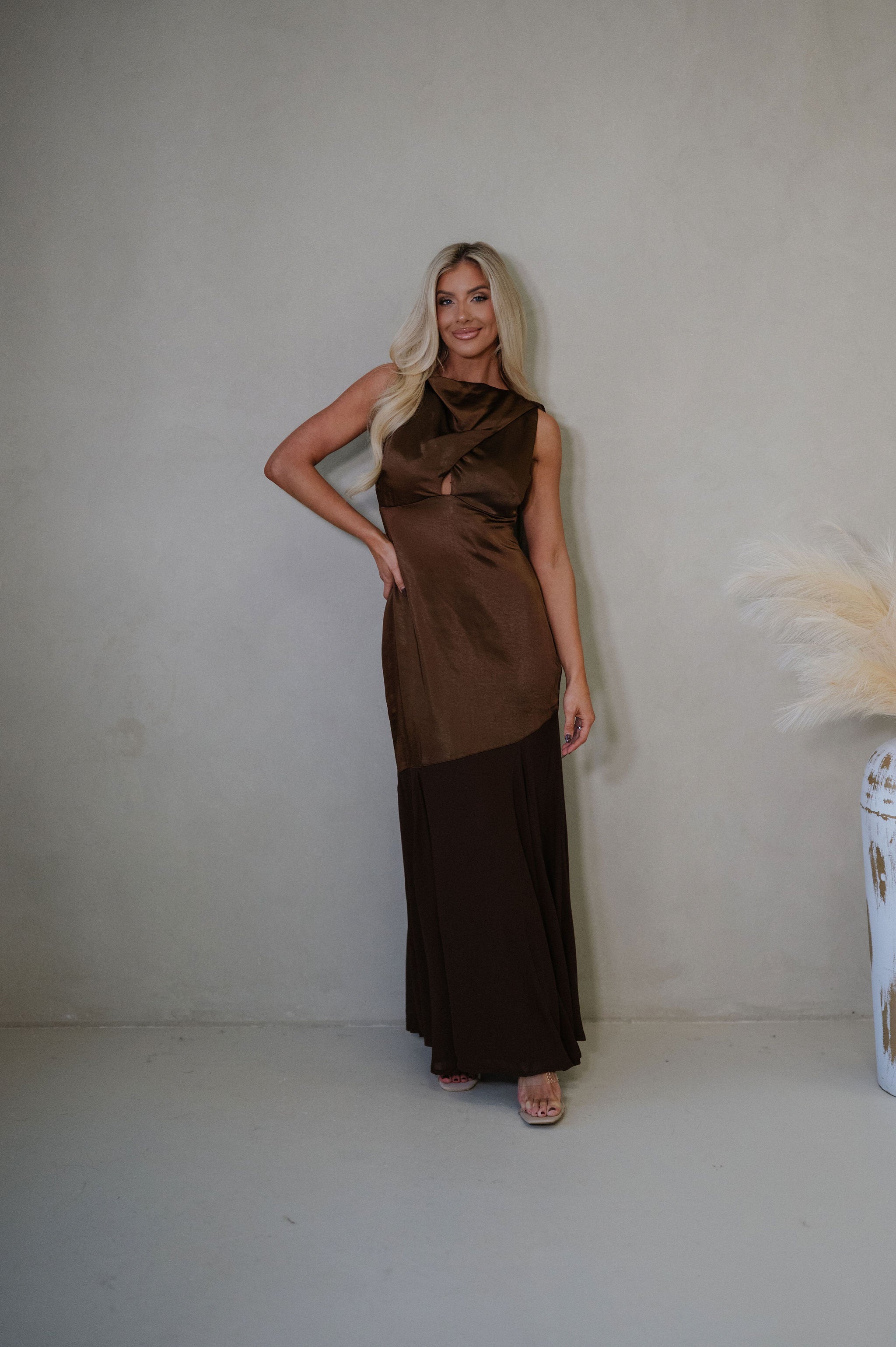 Francesca Maxi Dress-Chocolate