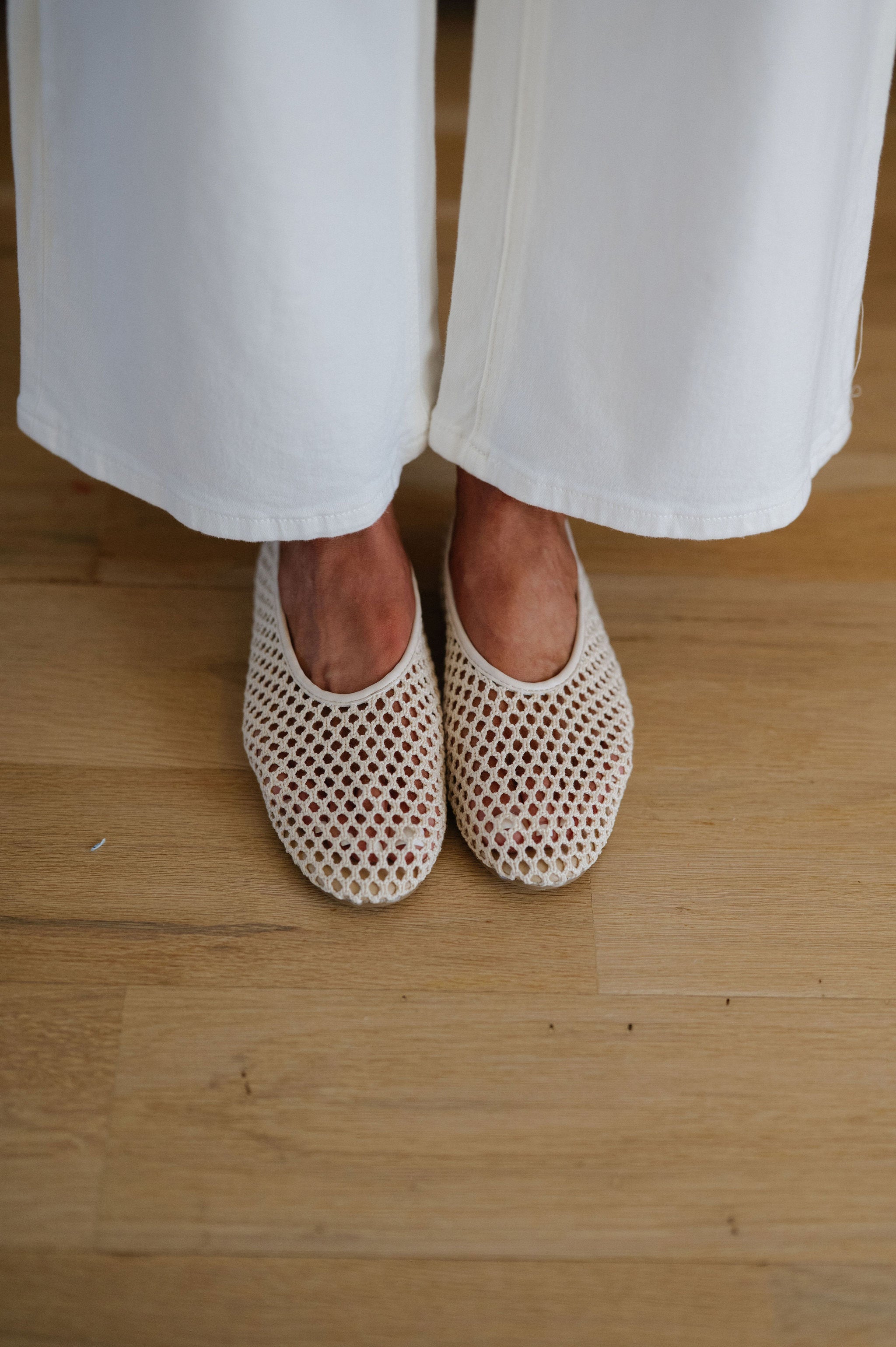 Marta Mesh Flats-Ivory