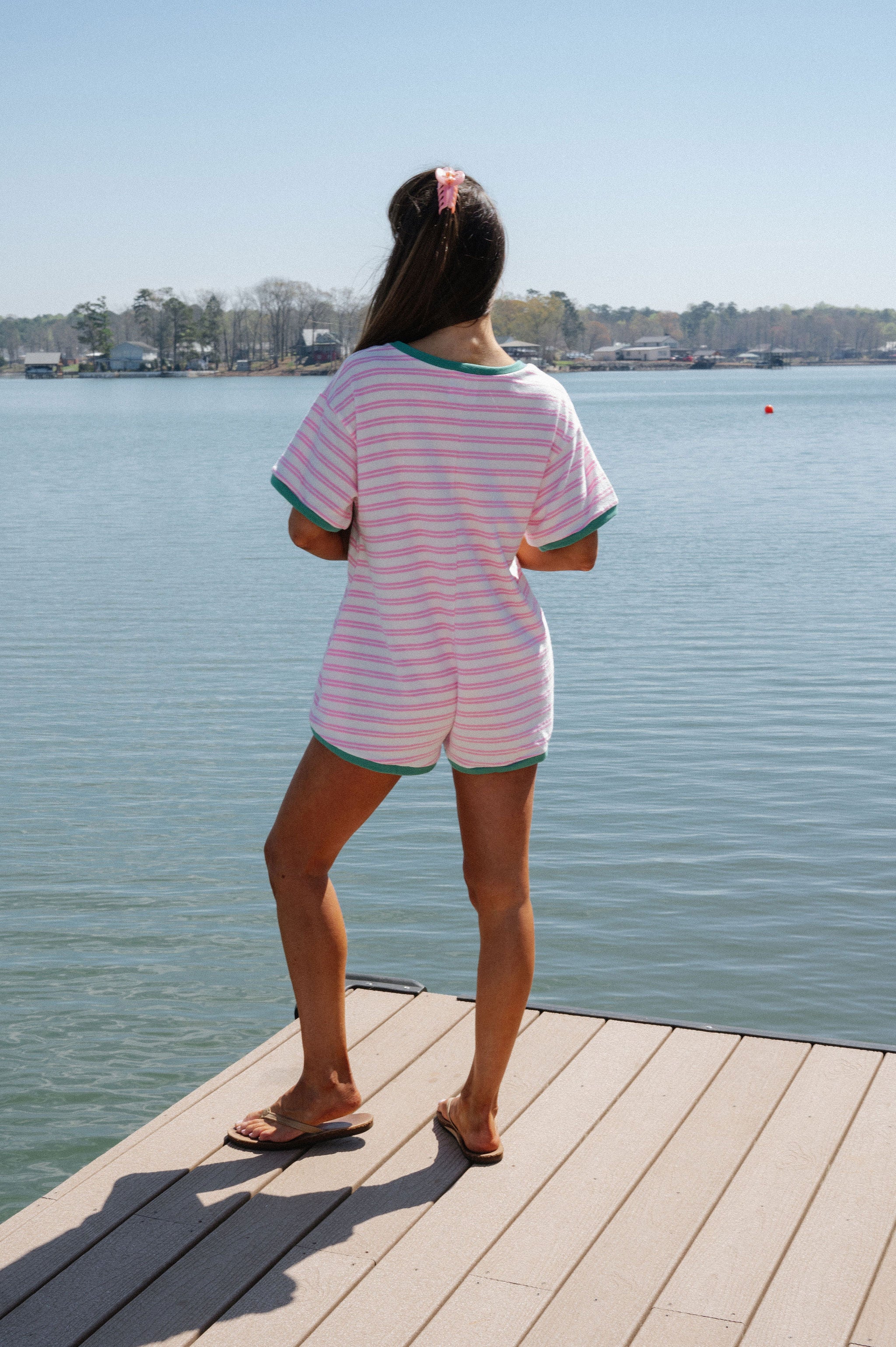 Kenny Oversized Romper-Pink/Green