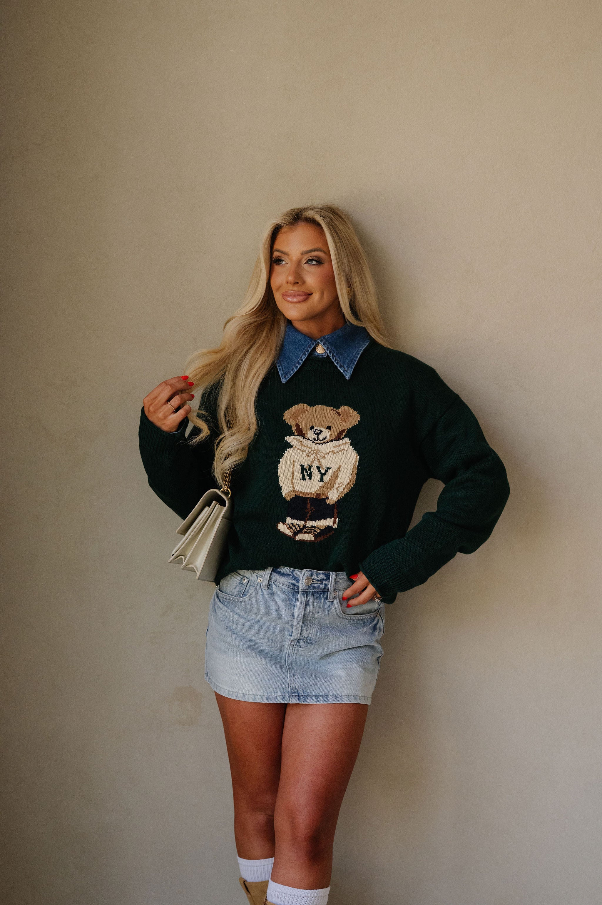 Theo Bear Sweater-Green