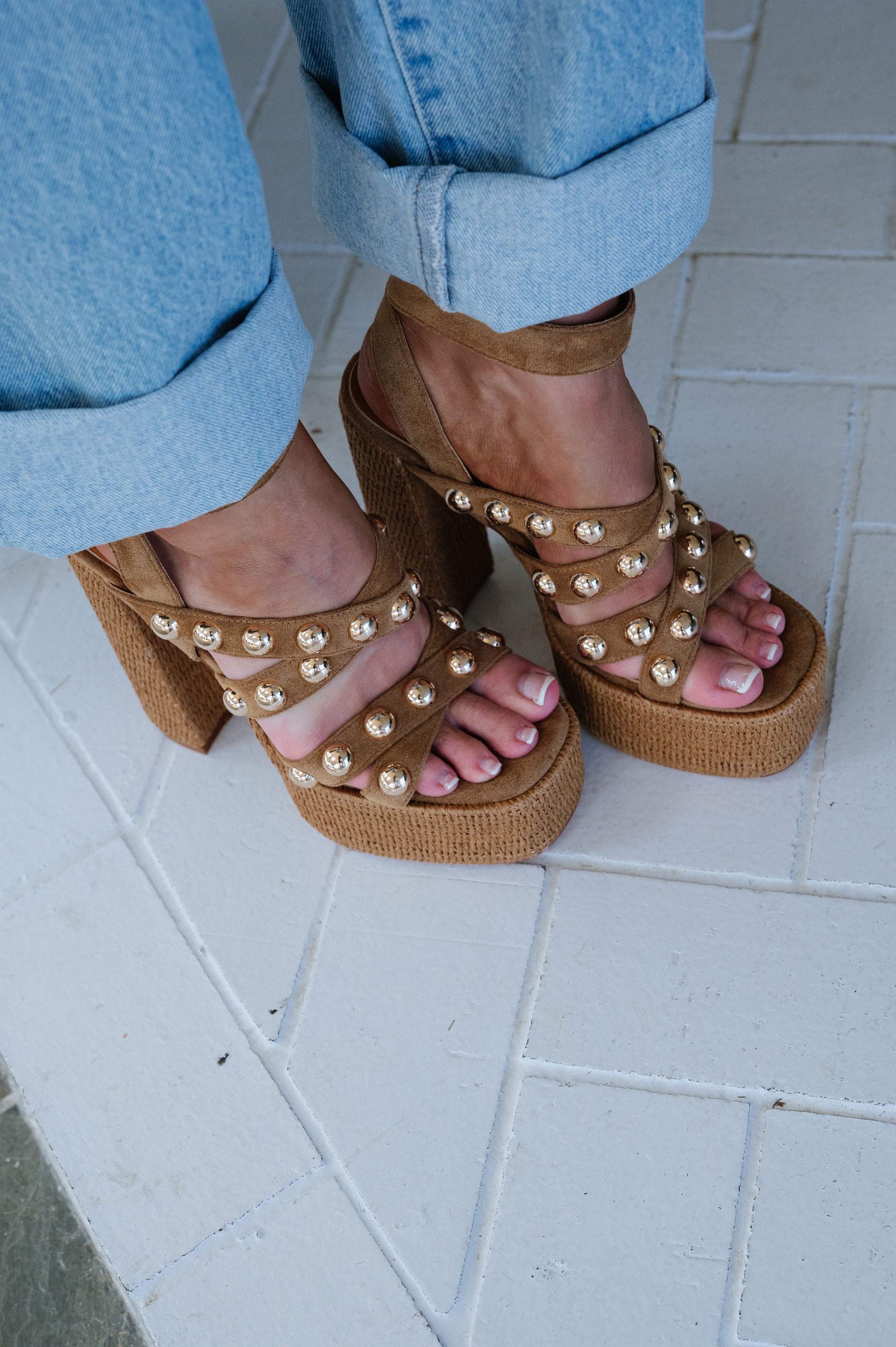 Yara Woven Heels-Brown