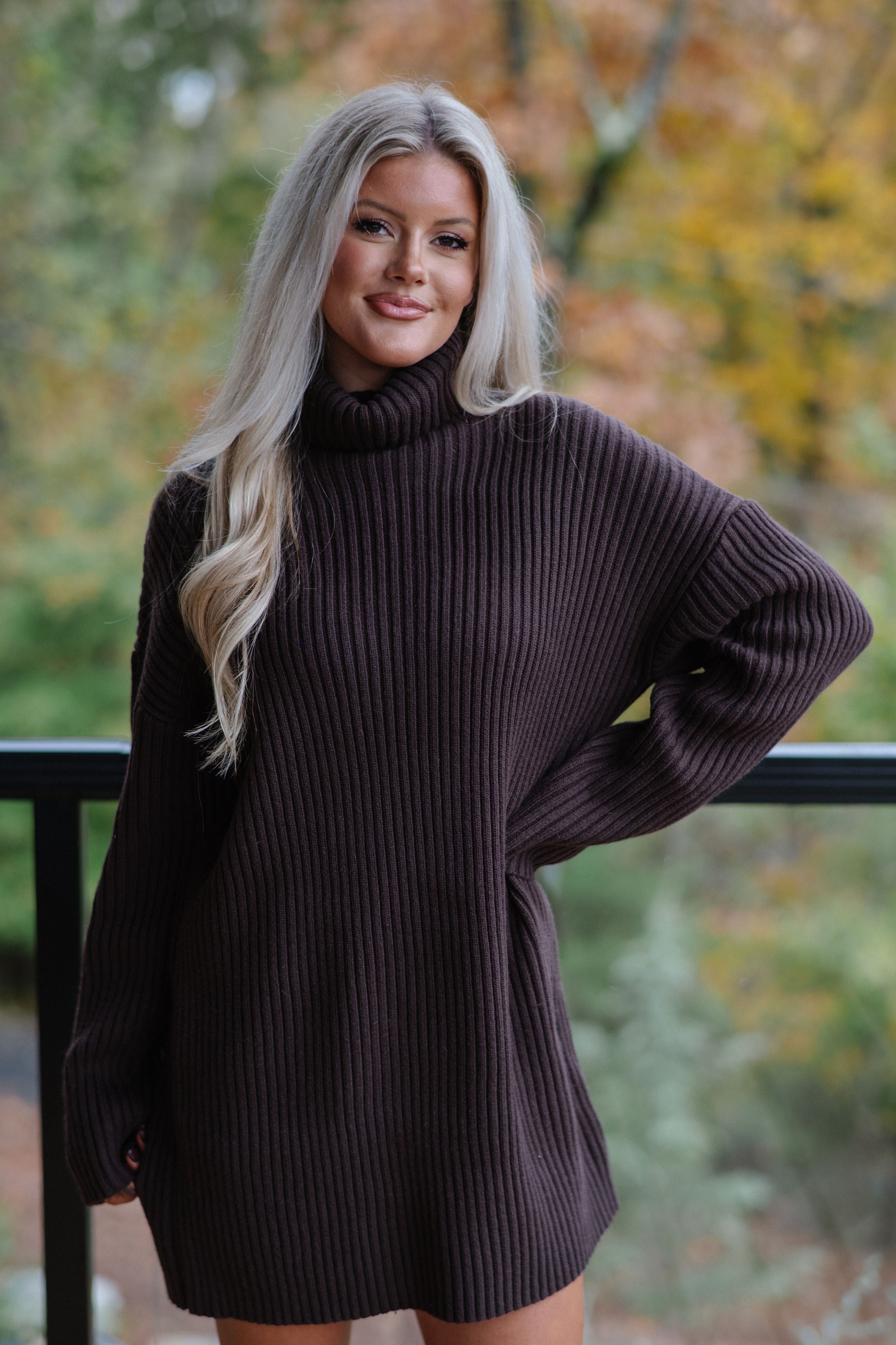 Betsy Sweater Dress-Coffee