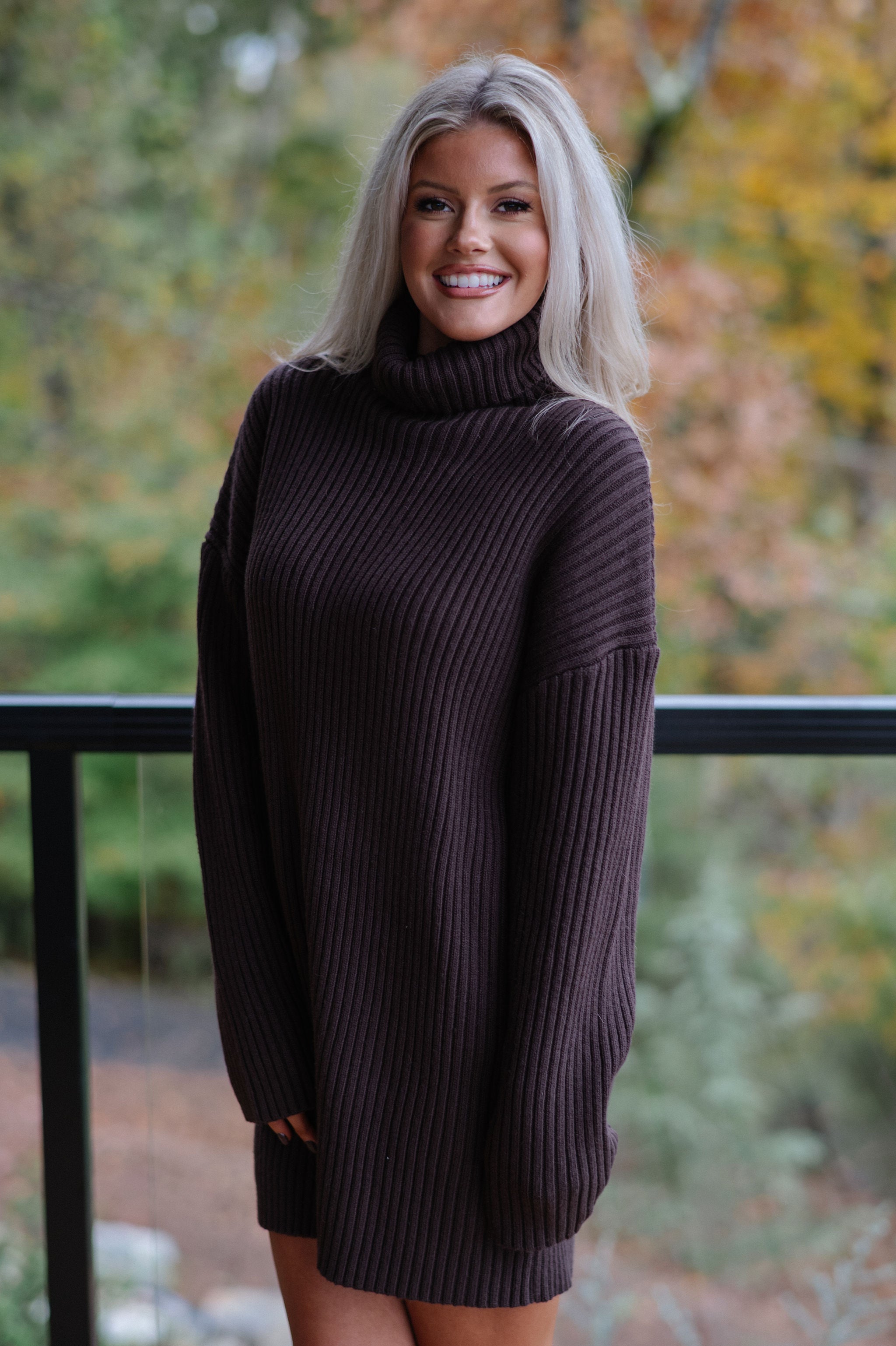 Betsy Sweater Dress-Coffee