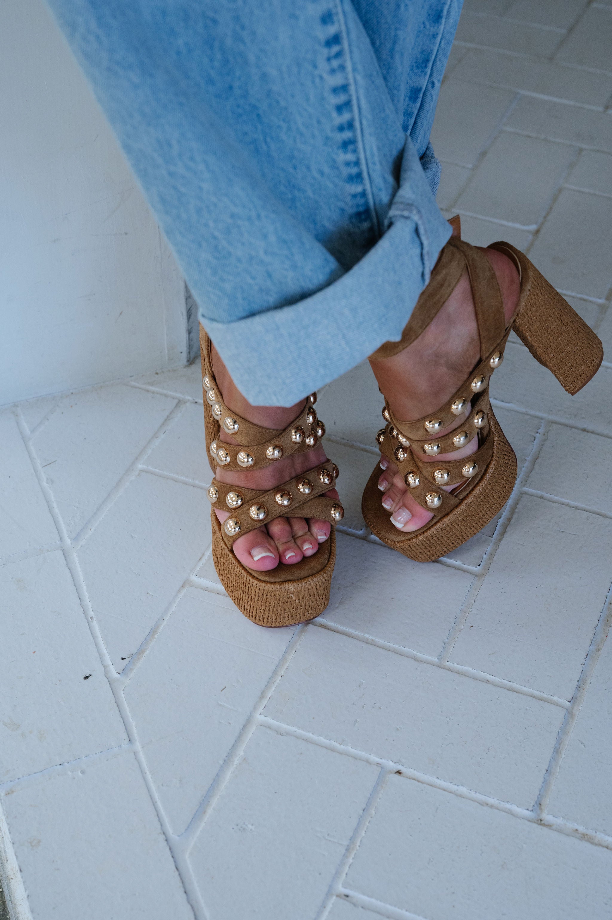 Yara Woven Heels-Brown