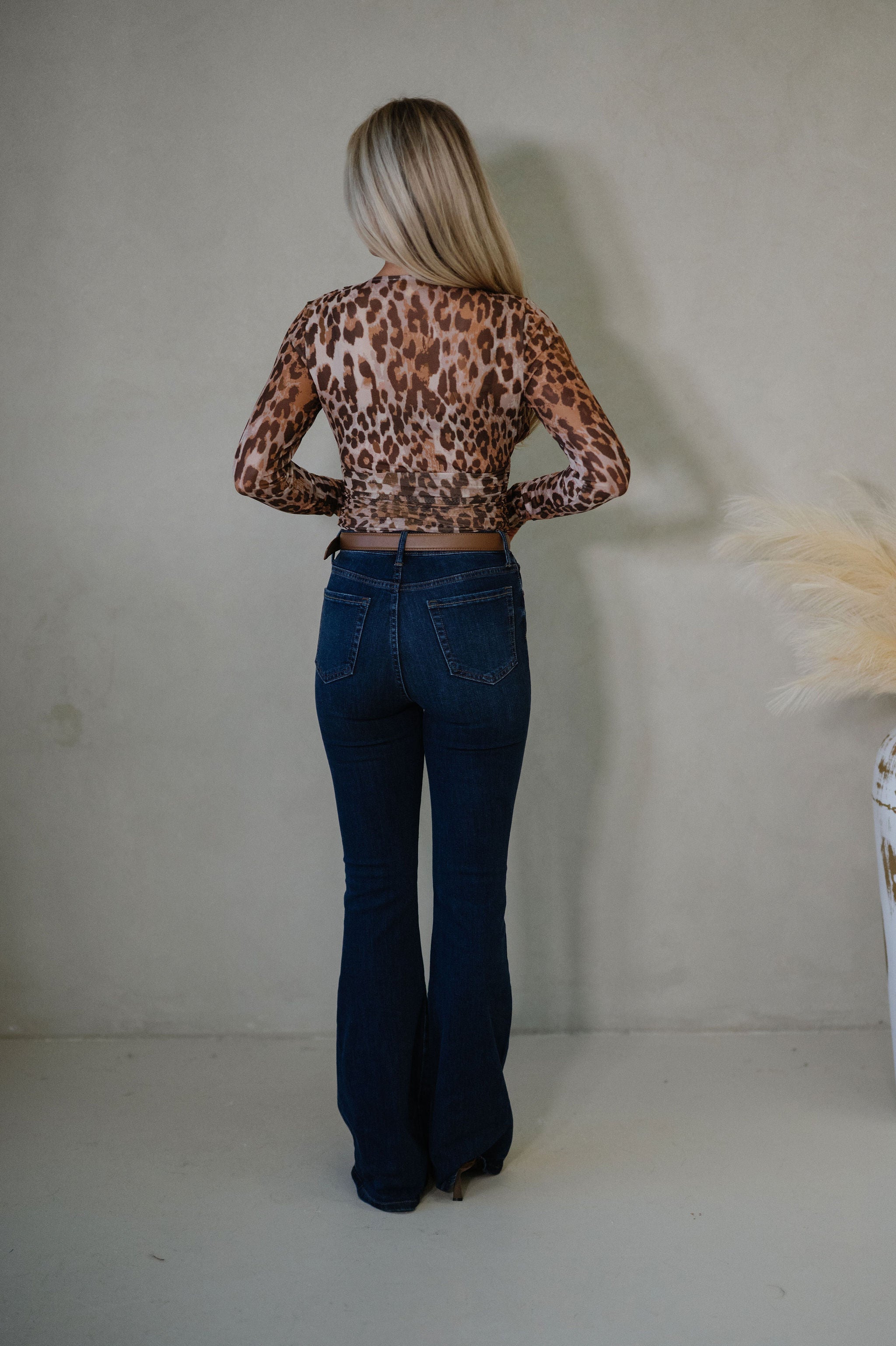 Paula Mesh Top-Leopard