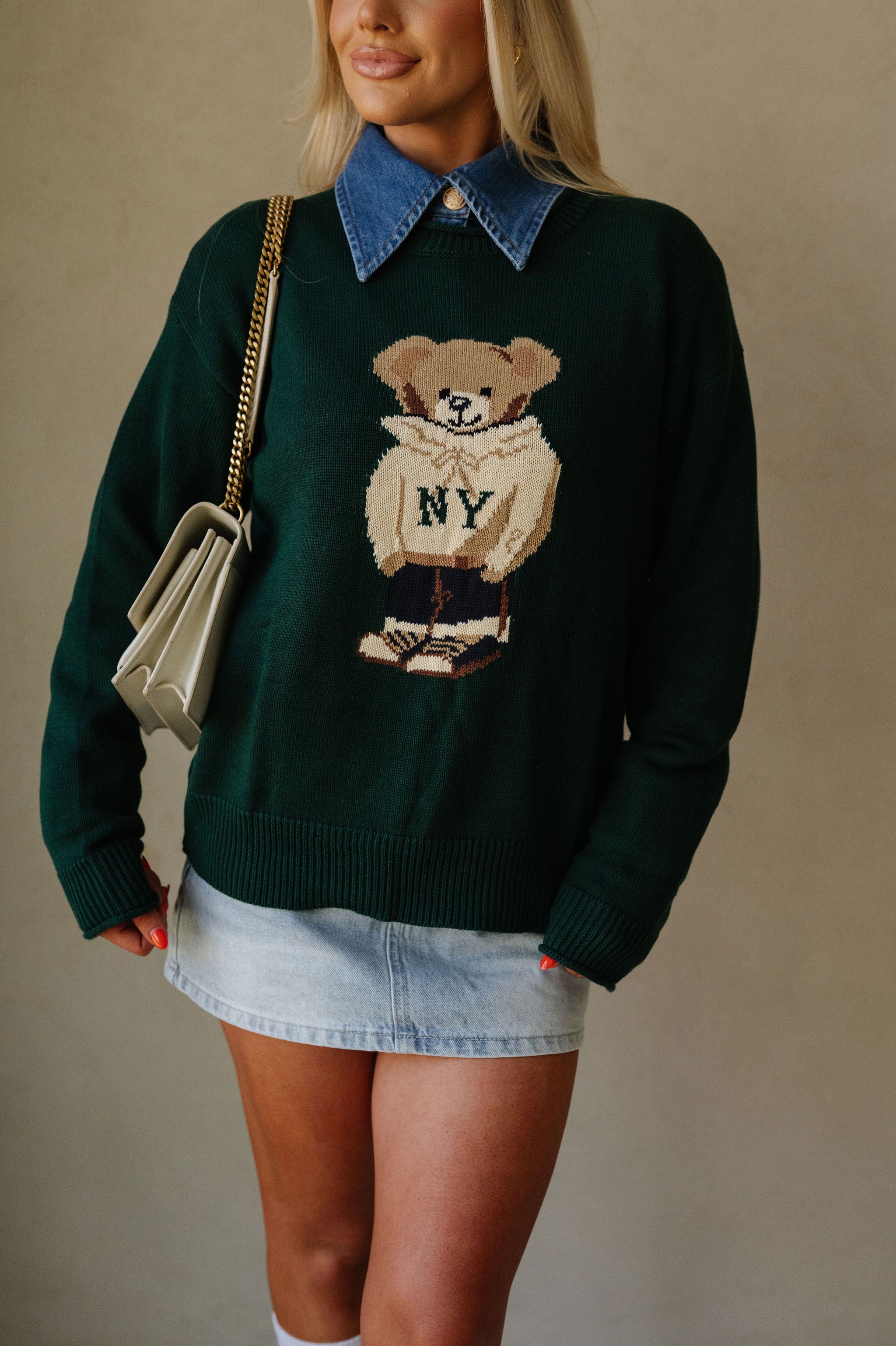 Theo Bear Sweater-Green