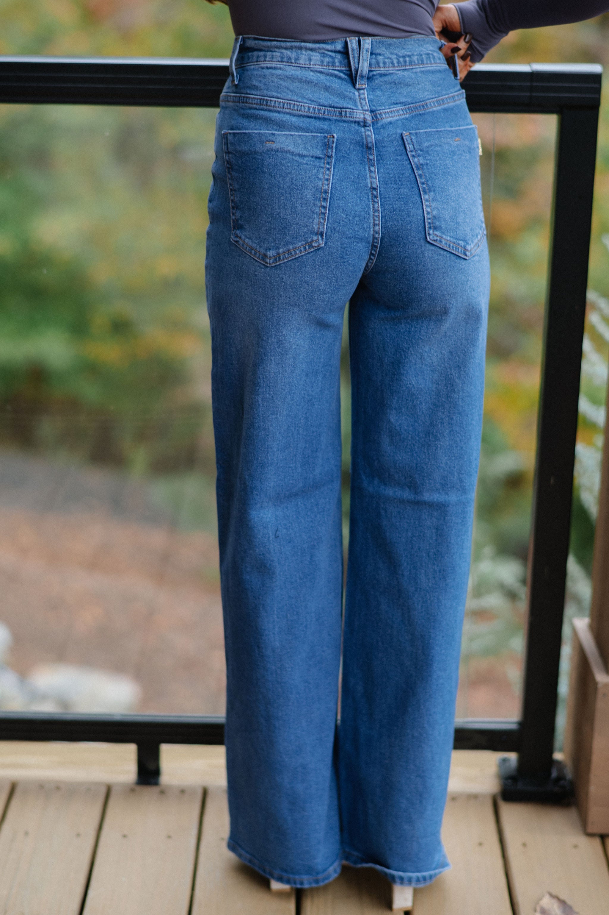 Kate Wide Leg Jeans- Medium Stone