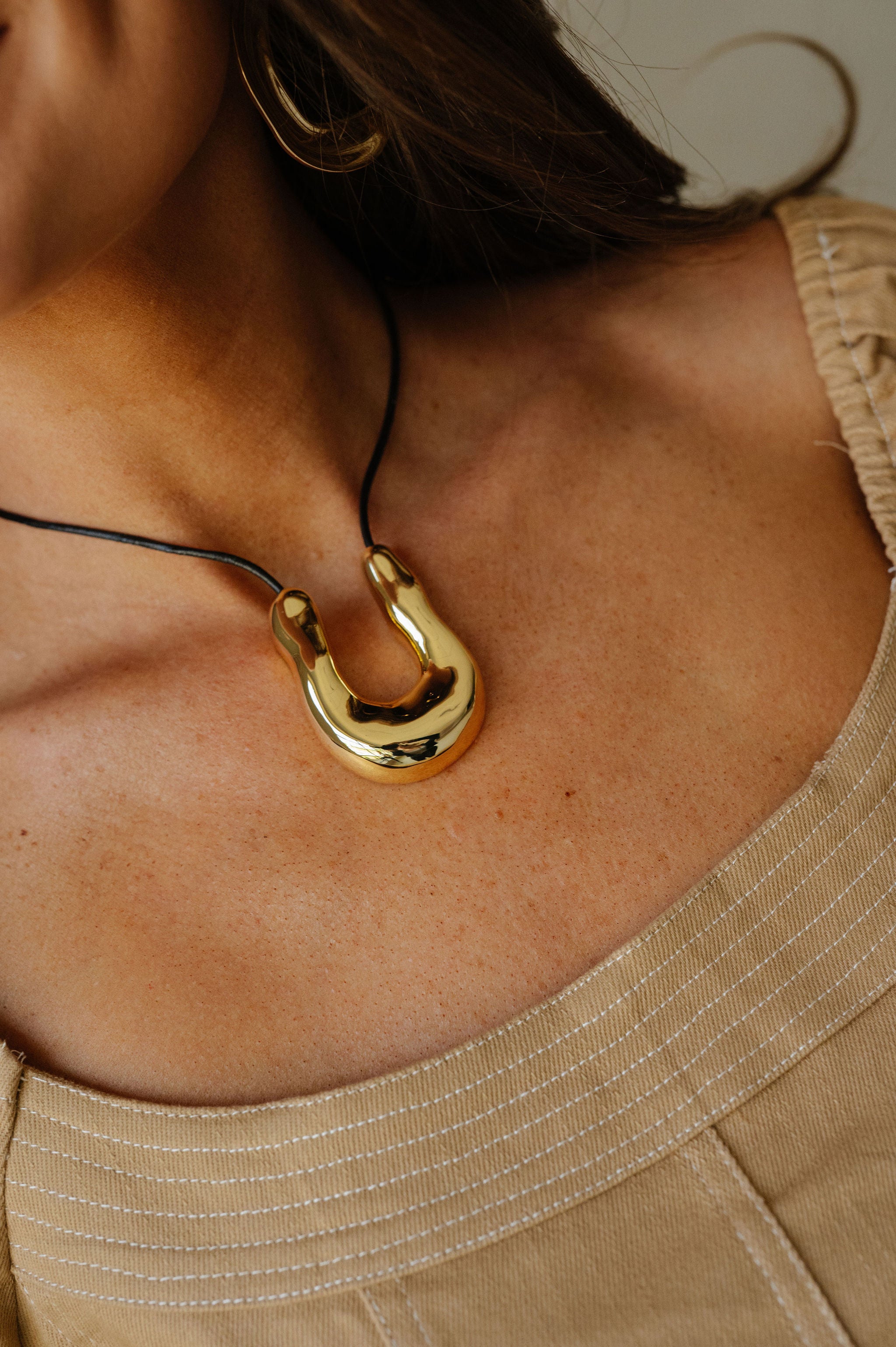 Gold Horseshoe Western Necklace
