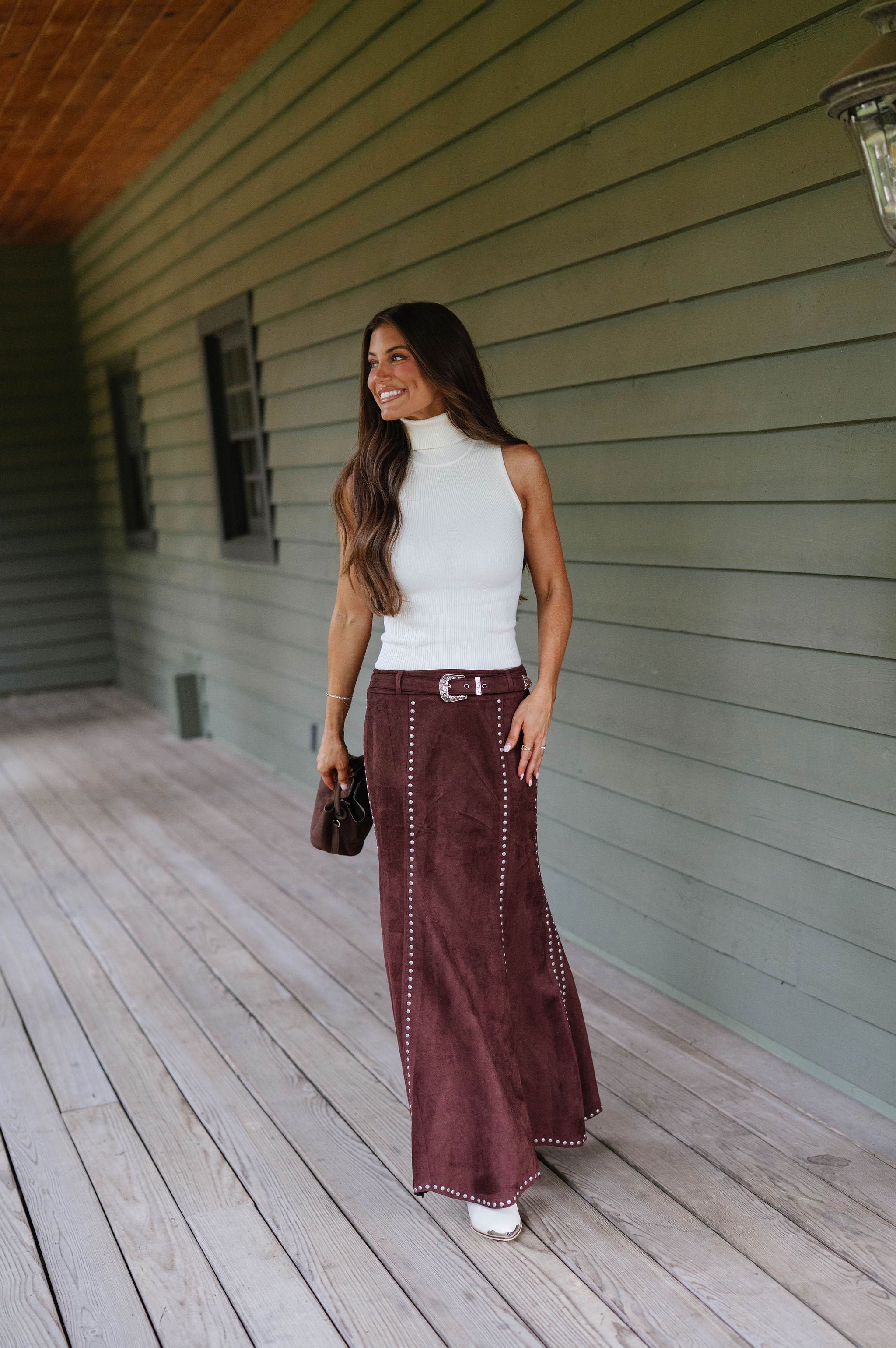 Reagan Turtleneck Sleeveless Top-Ivory