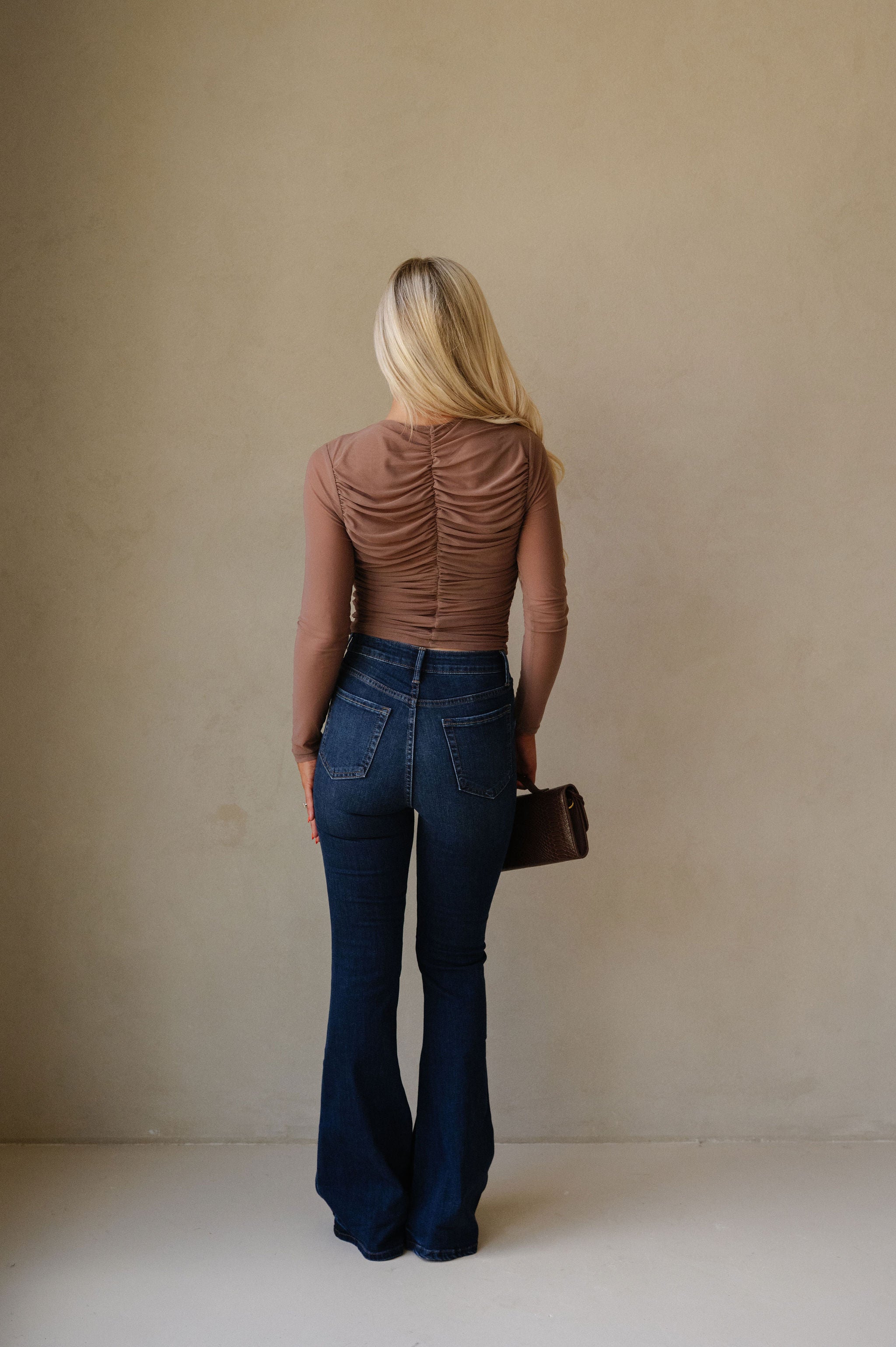 Riley Mesh Top-Brown