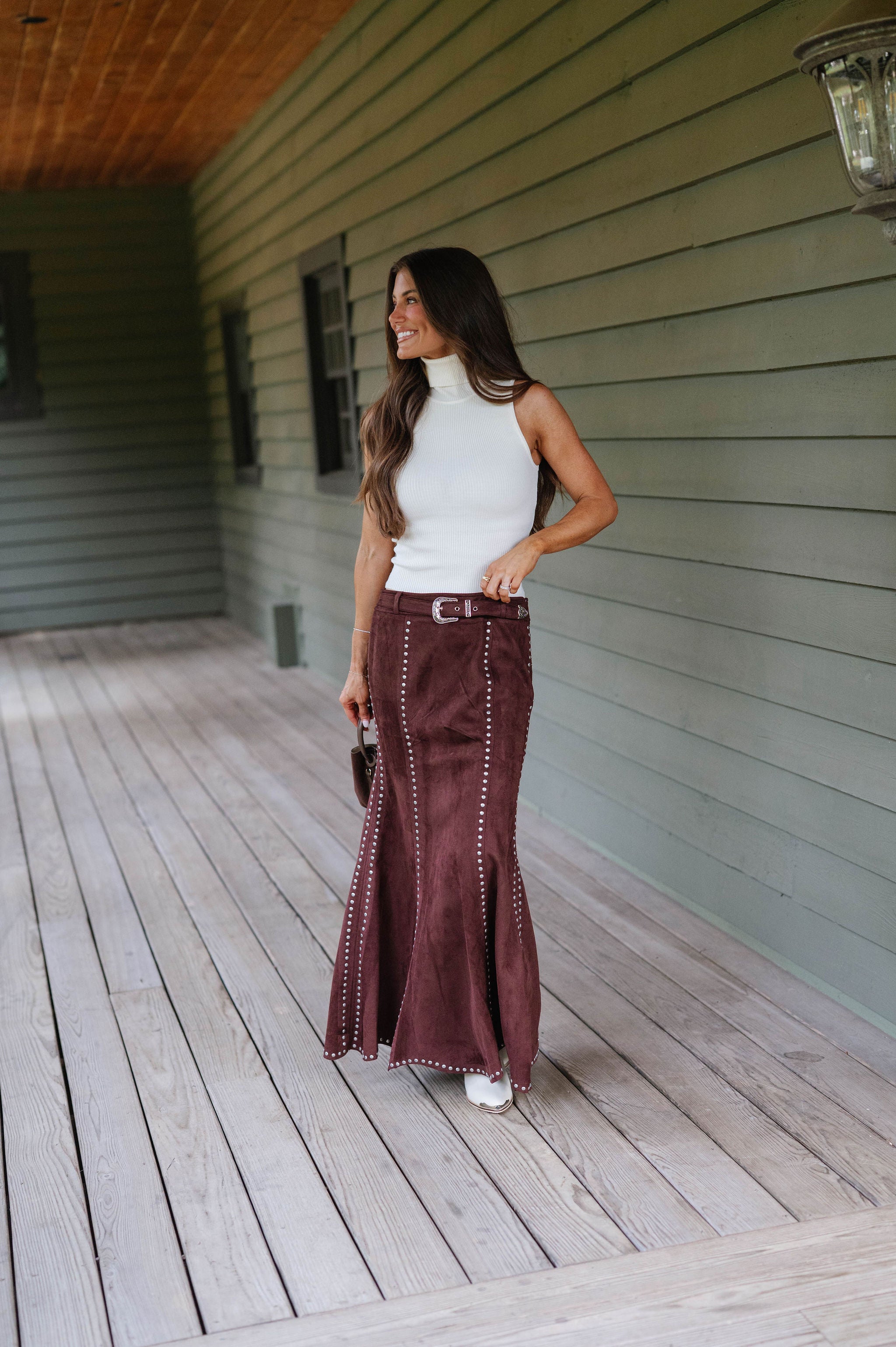 Reagan Turtleneck Sleeveless Top-Ivory
