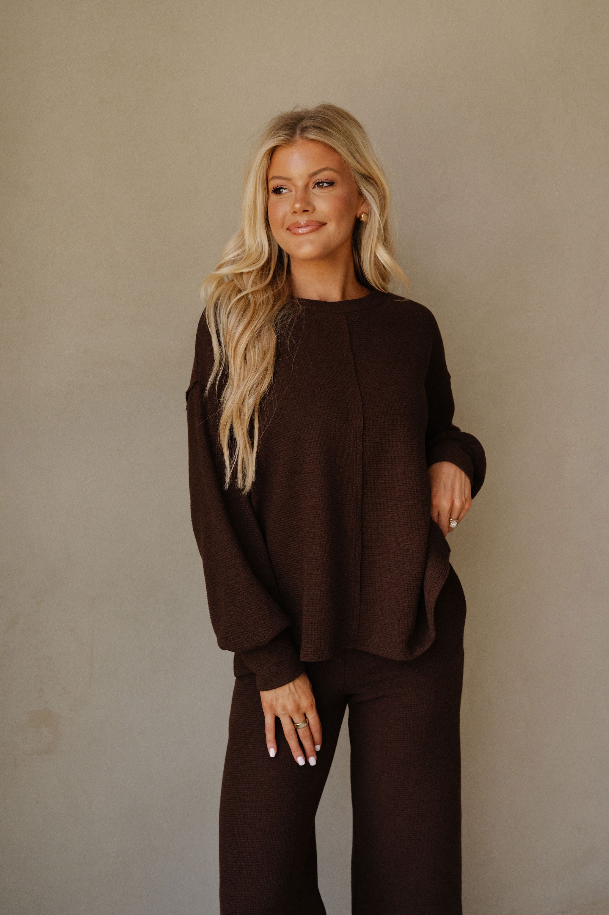 Cover Pants Set-Dark Coco