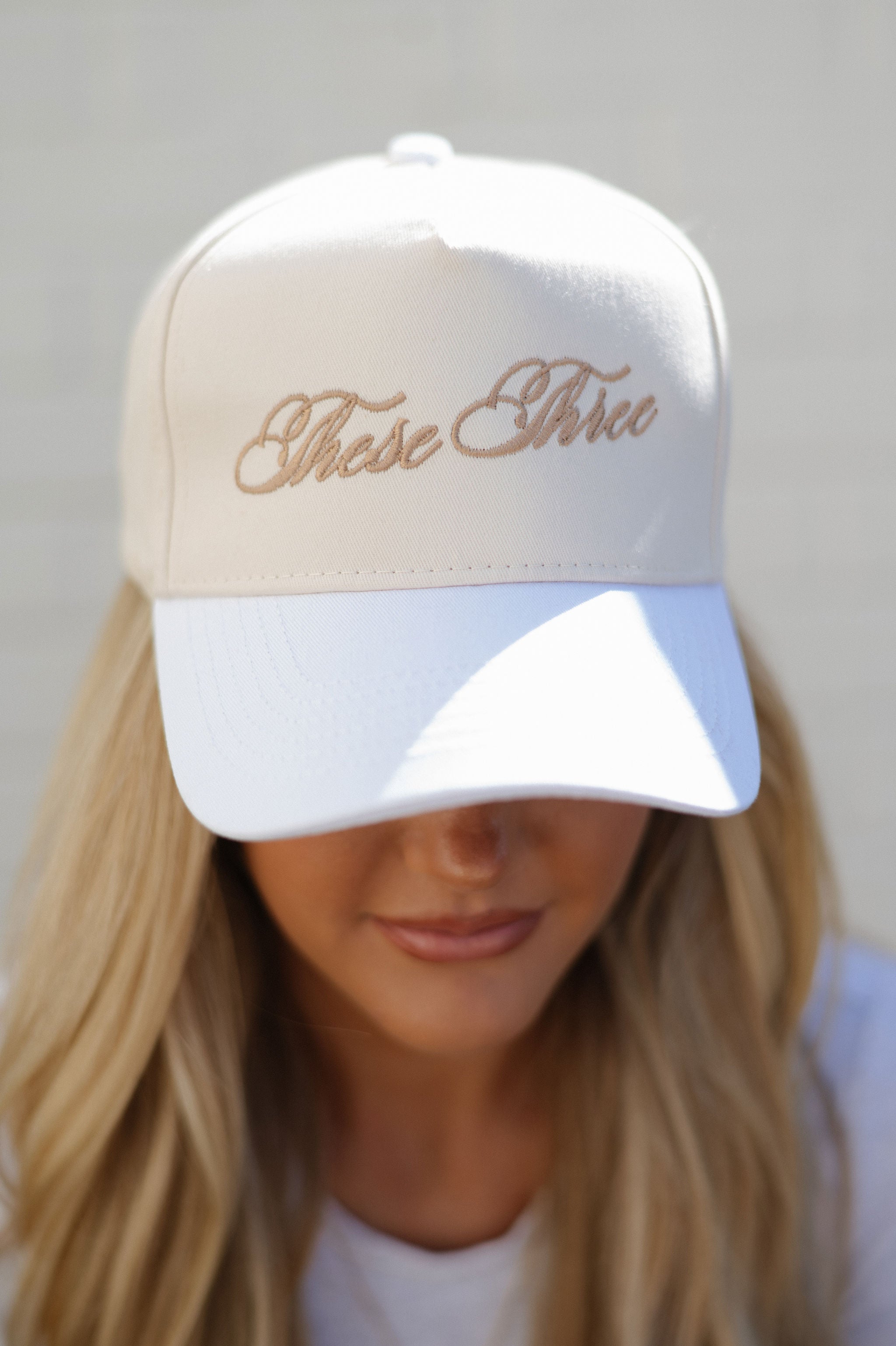 Embroidered Cream/White Trucker