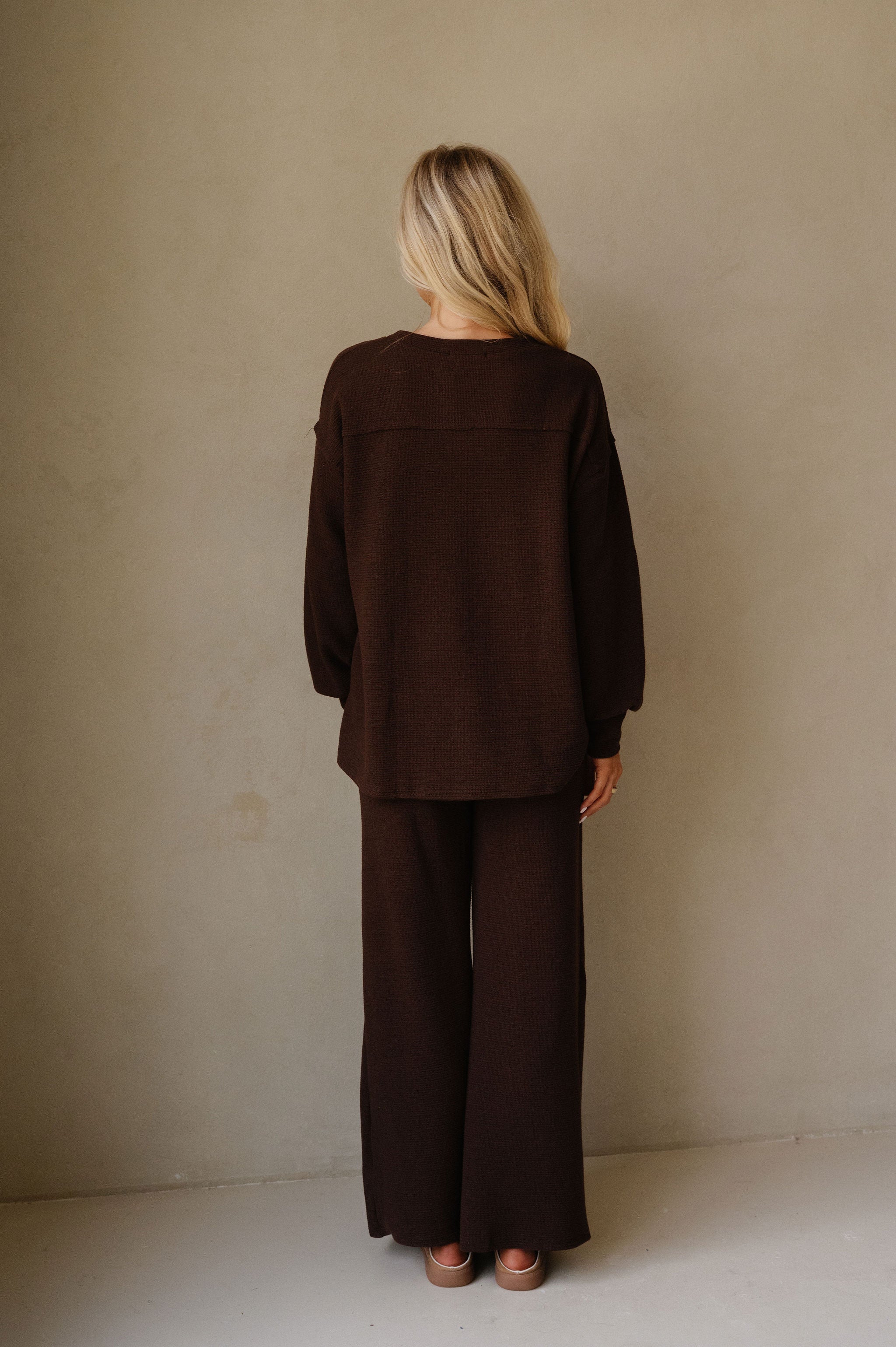 Cover Pants Set-Dark Coco