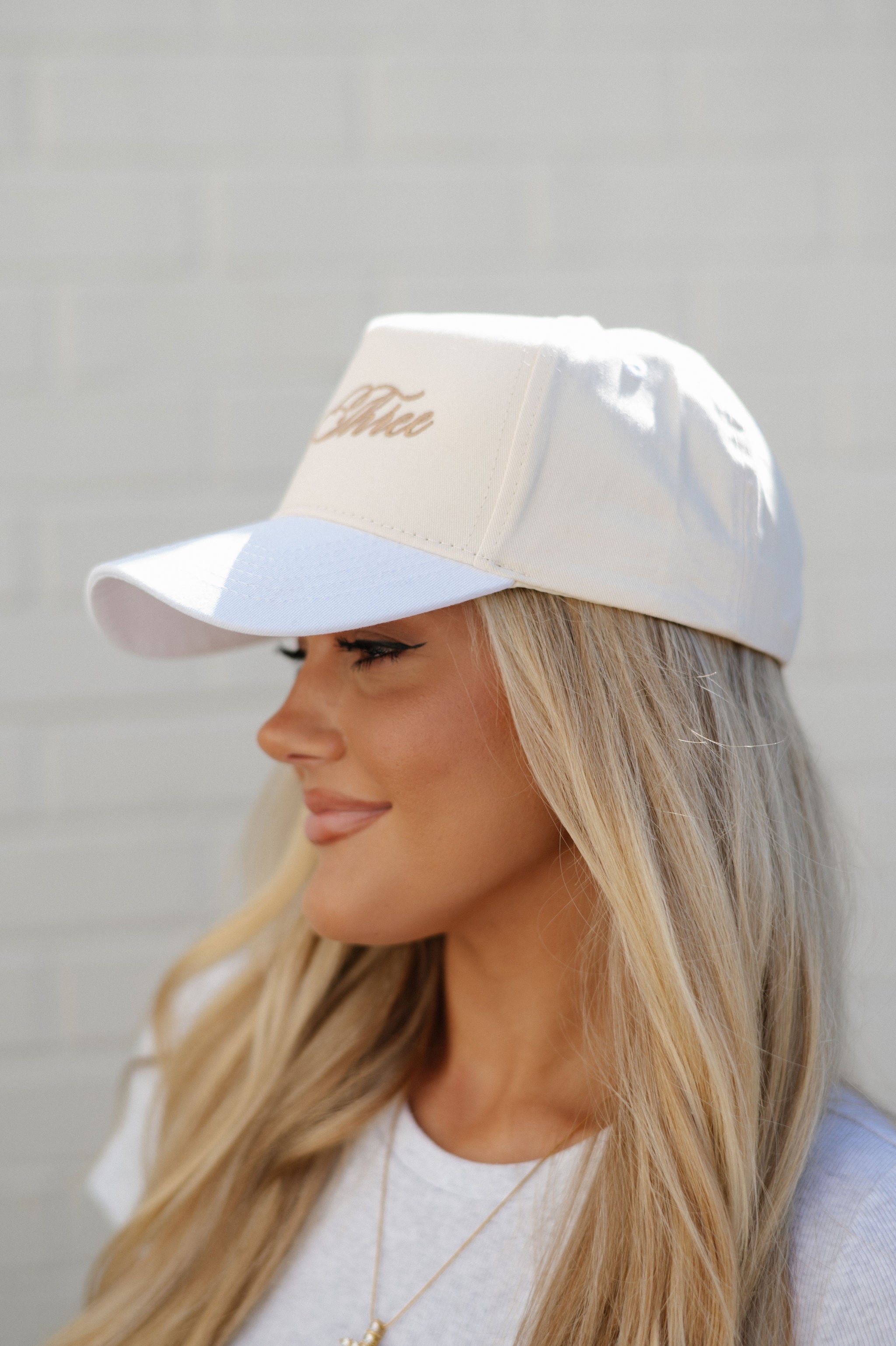 Embroidered Cream/White Trucker