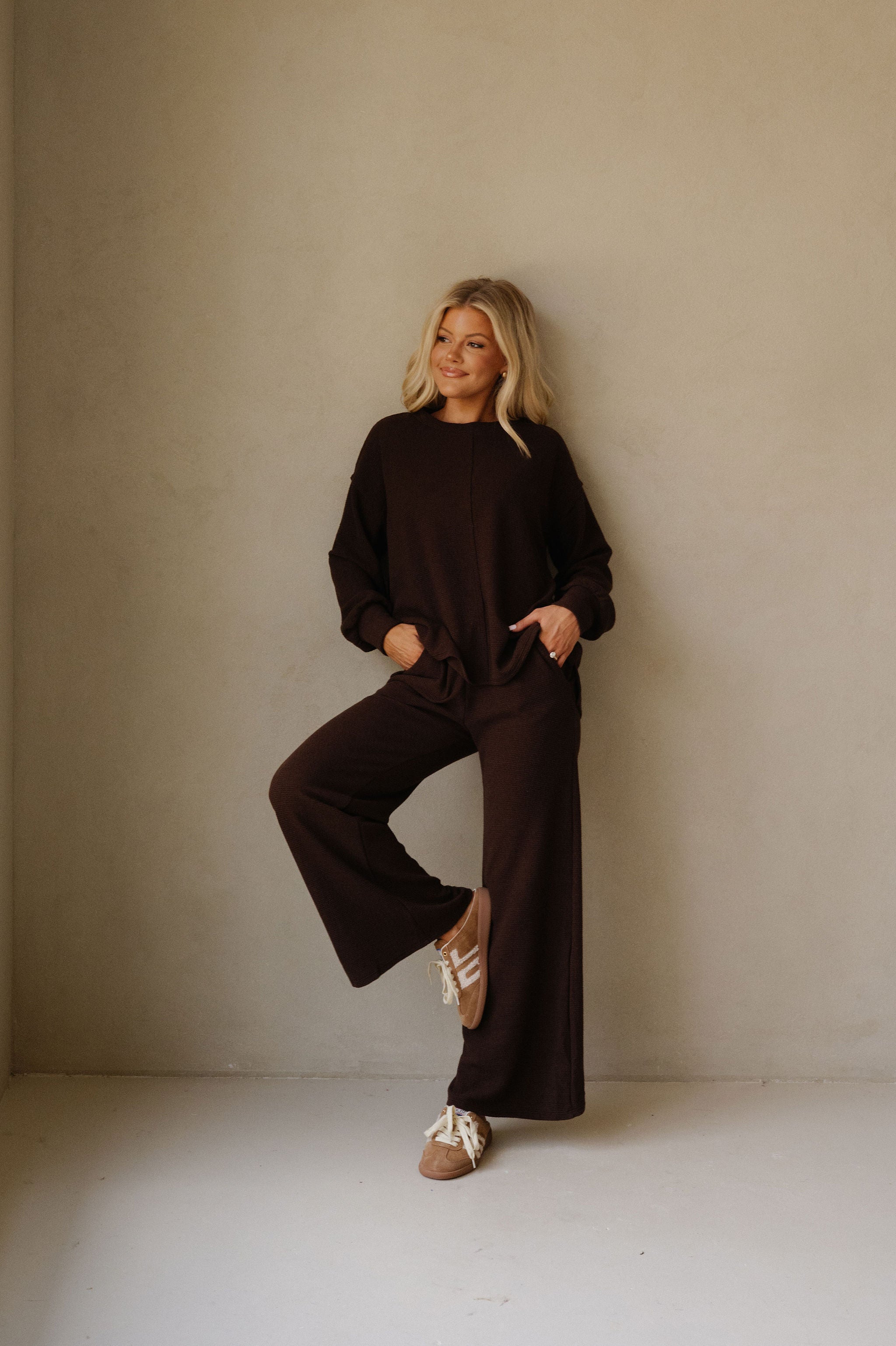 Cover Pants Set-Dark Coco