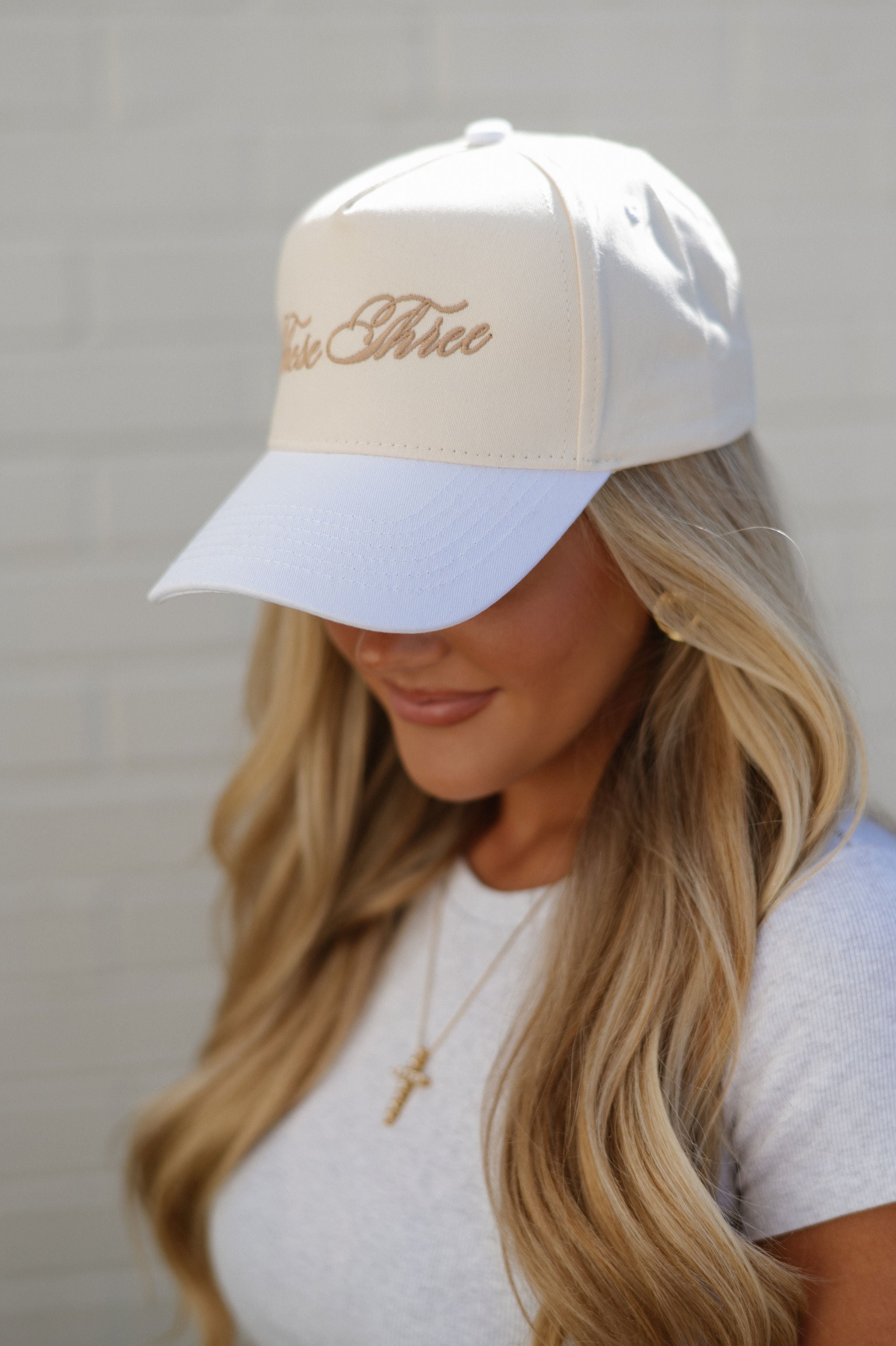 Embroidered Cream/White Trucker