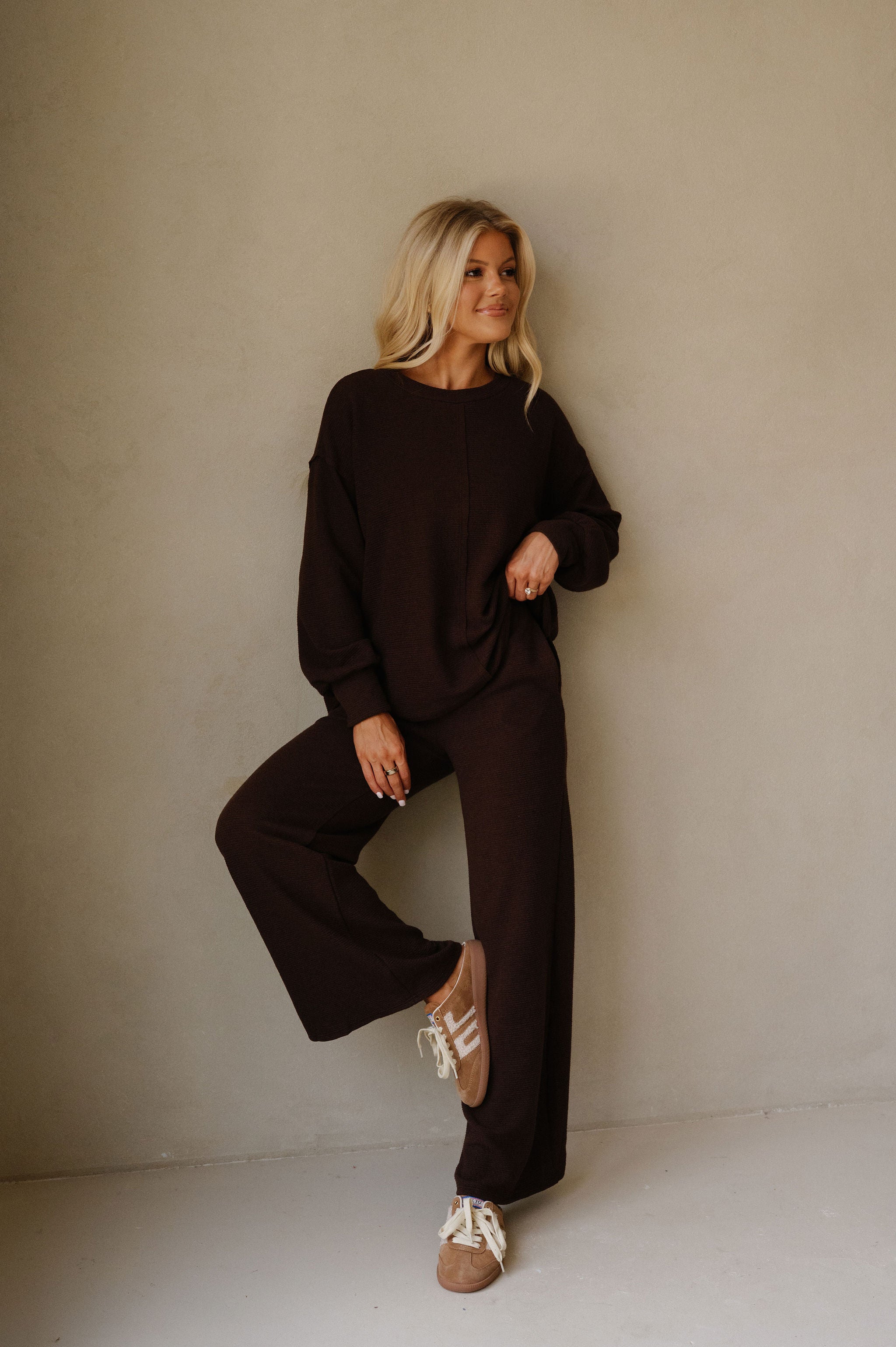 Cover Pants Set-Dark Coco