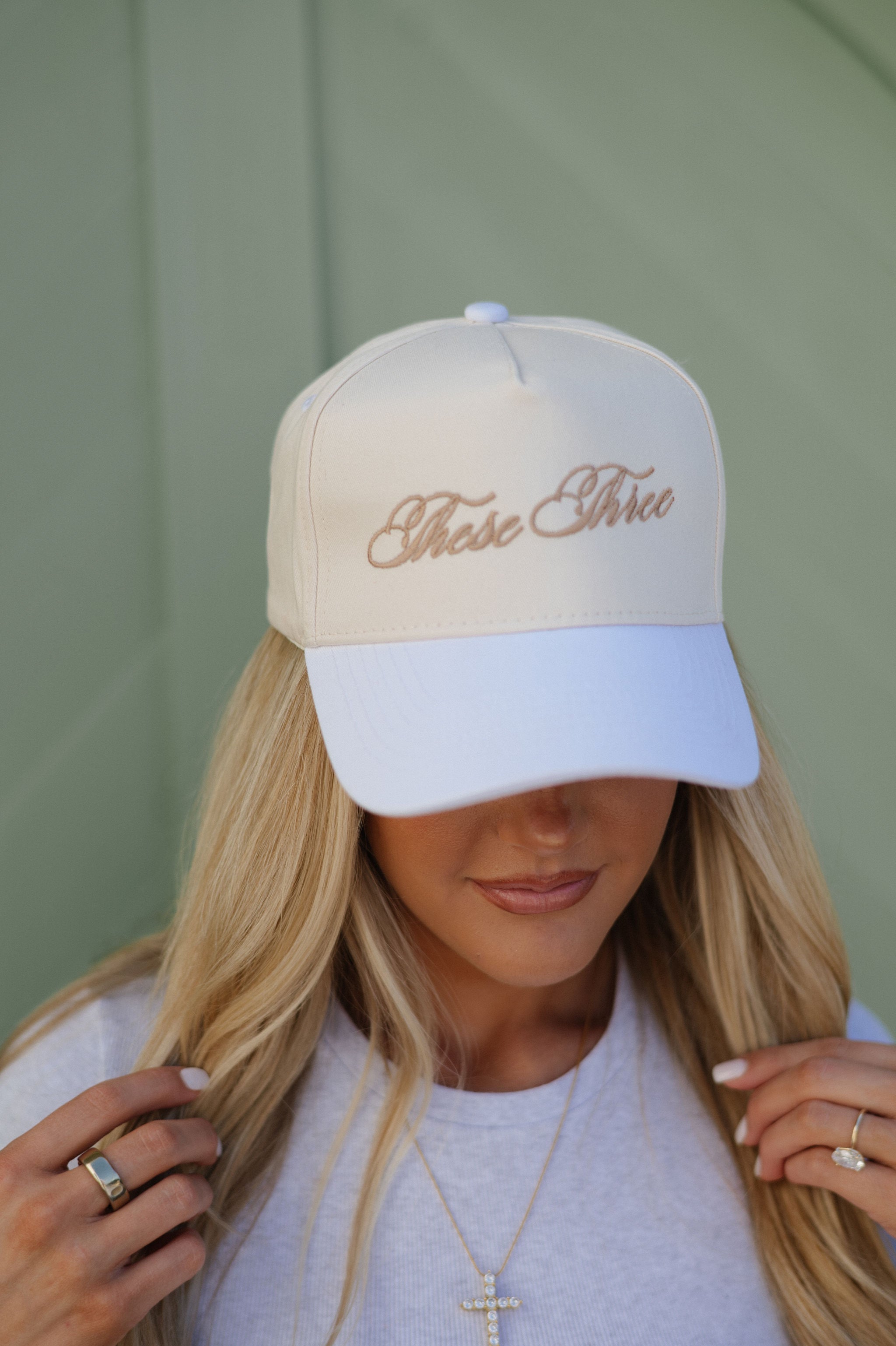 Embroidered Cream/White Trucker