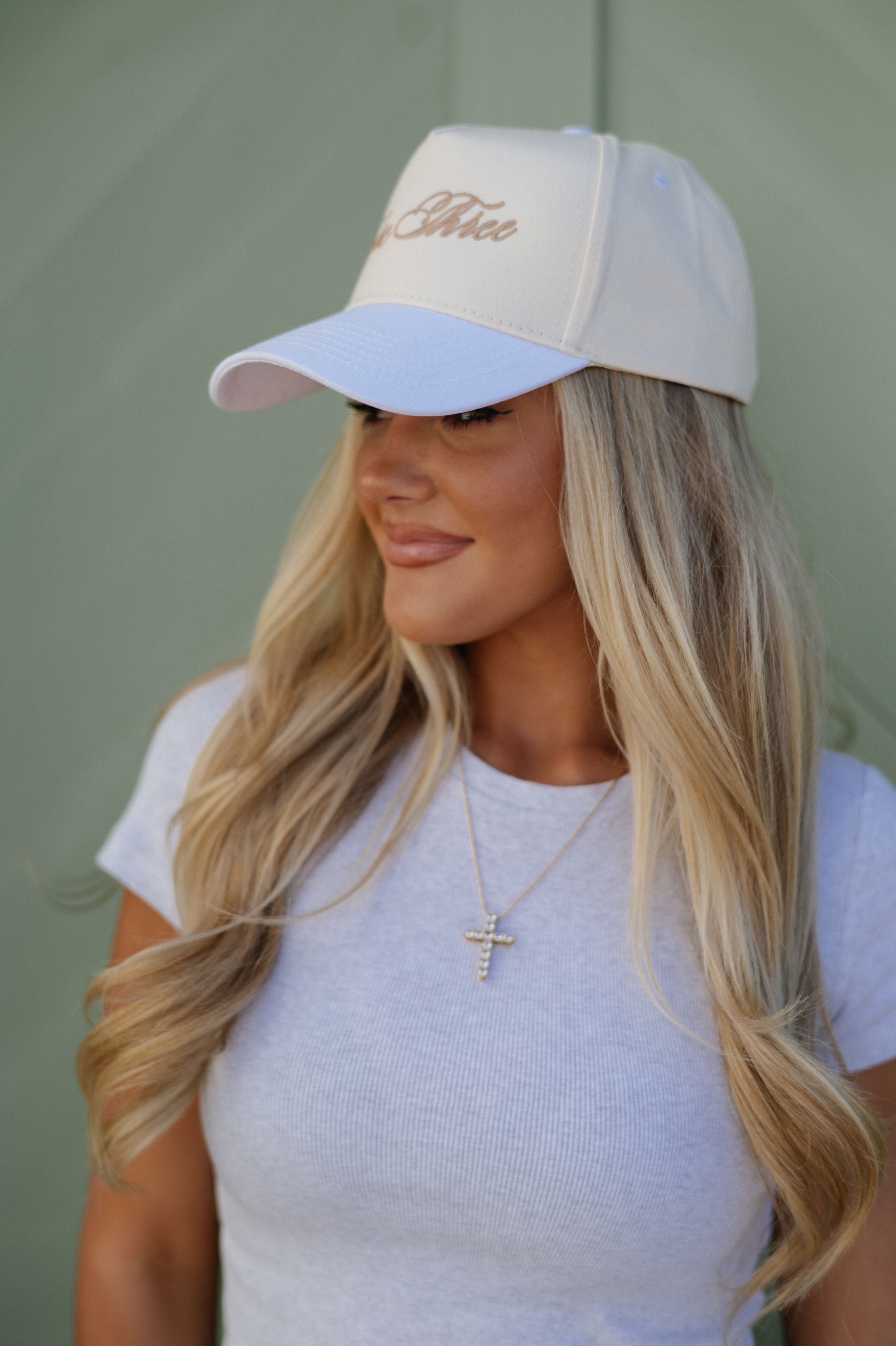 Embroidered Cream/White Trucker