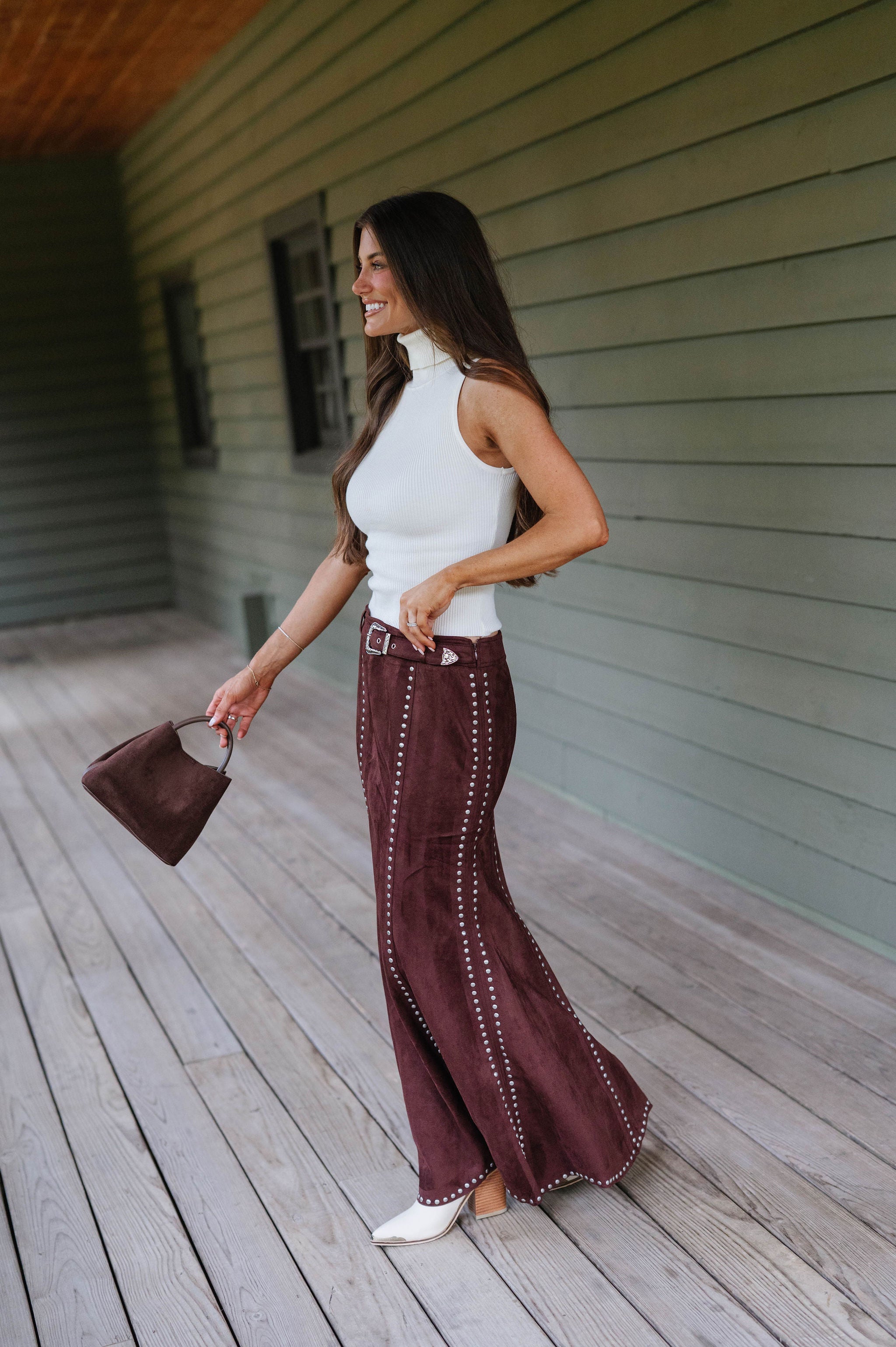 Reagan Turtleneck Sleeveless Top-Ivory