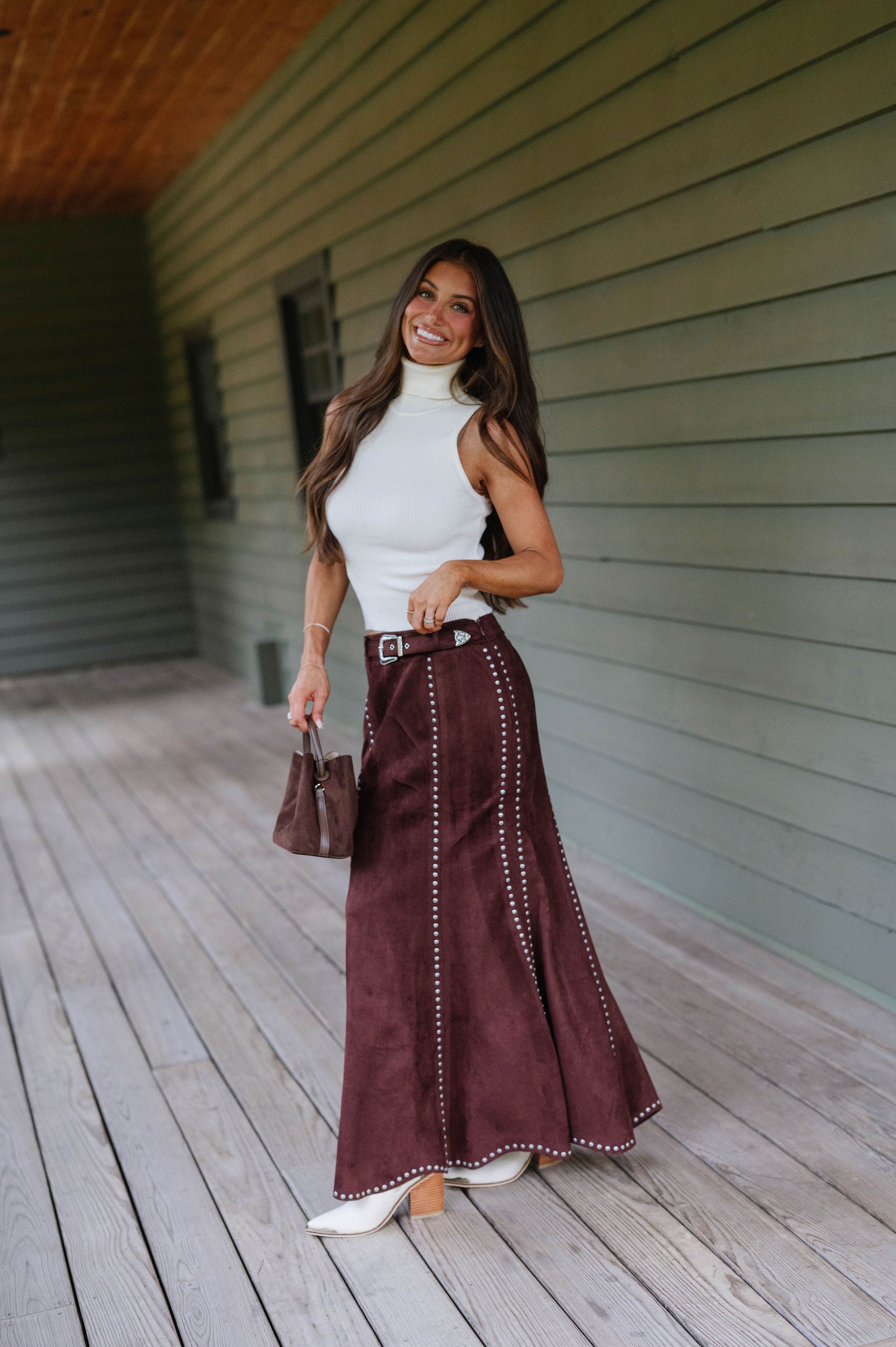 Reagan Turtleneck Sleeveless Top-Ivory