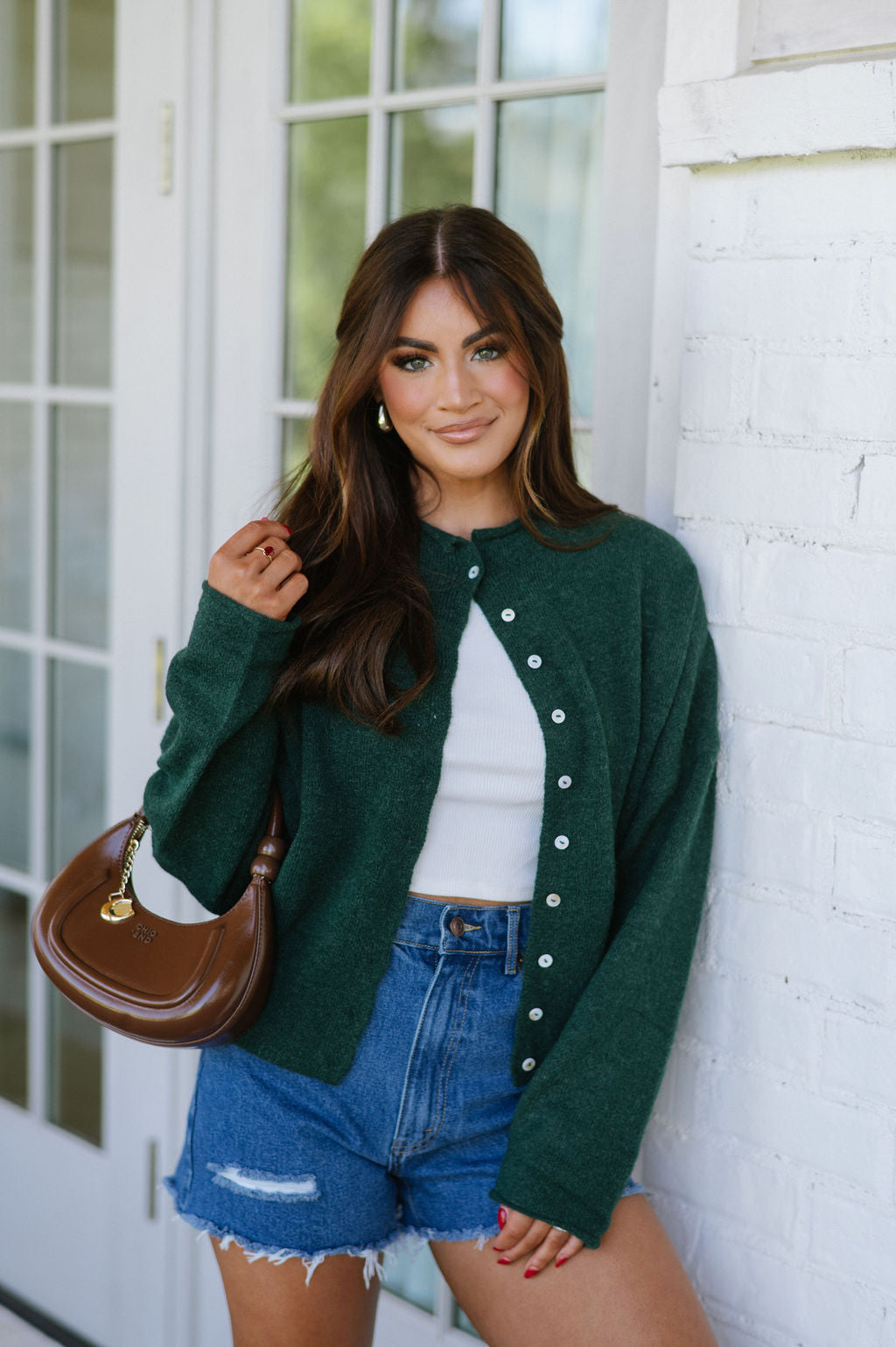 Victoria Cardigan- Forest Green