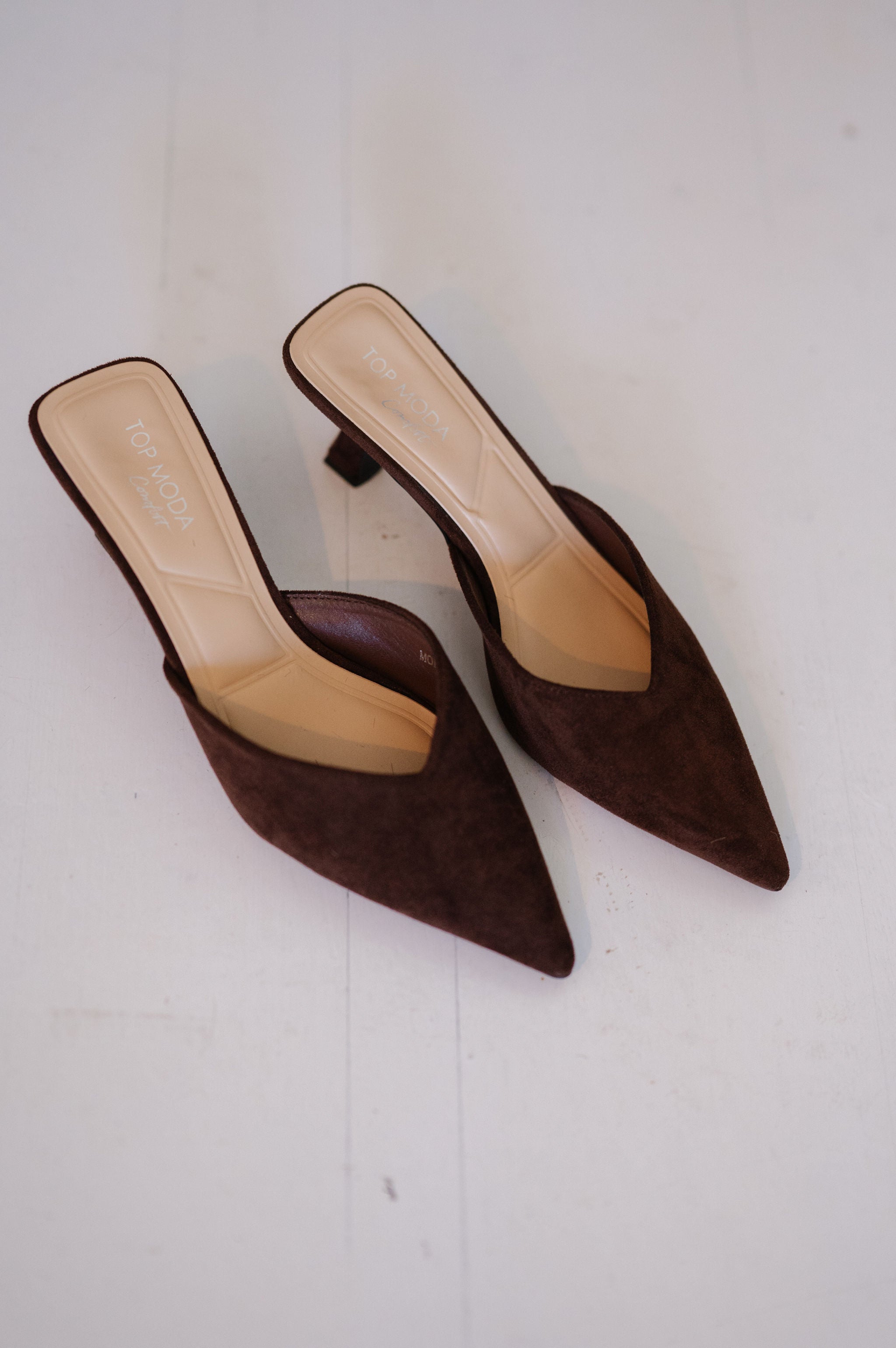 Morley Suede Heels-Brown