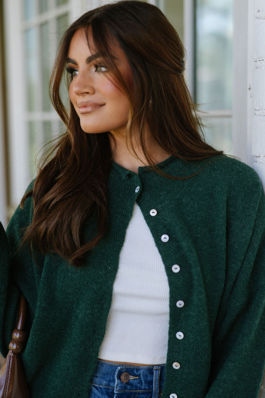 Victoria Cardigan- Forest Green