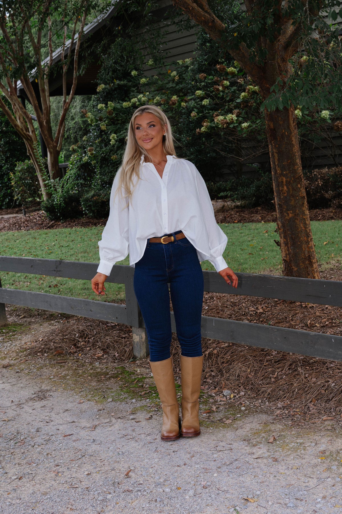 Luna Ruffle Neck Blouse-Off White