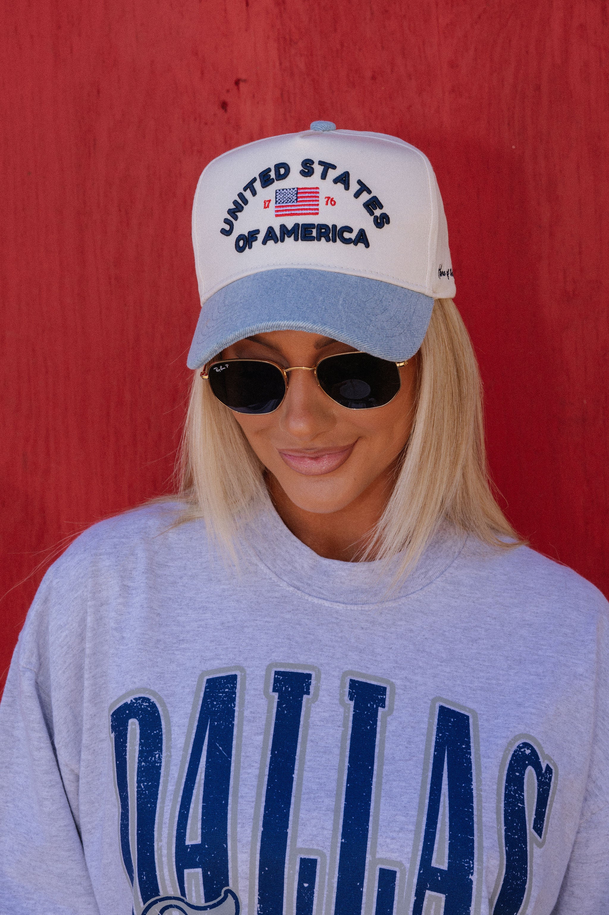 USA Trucker Hat- Denim