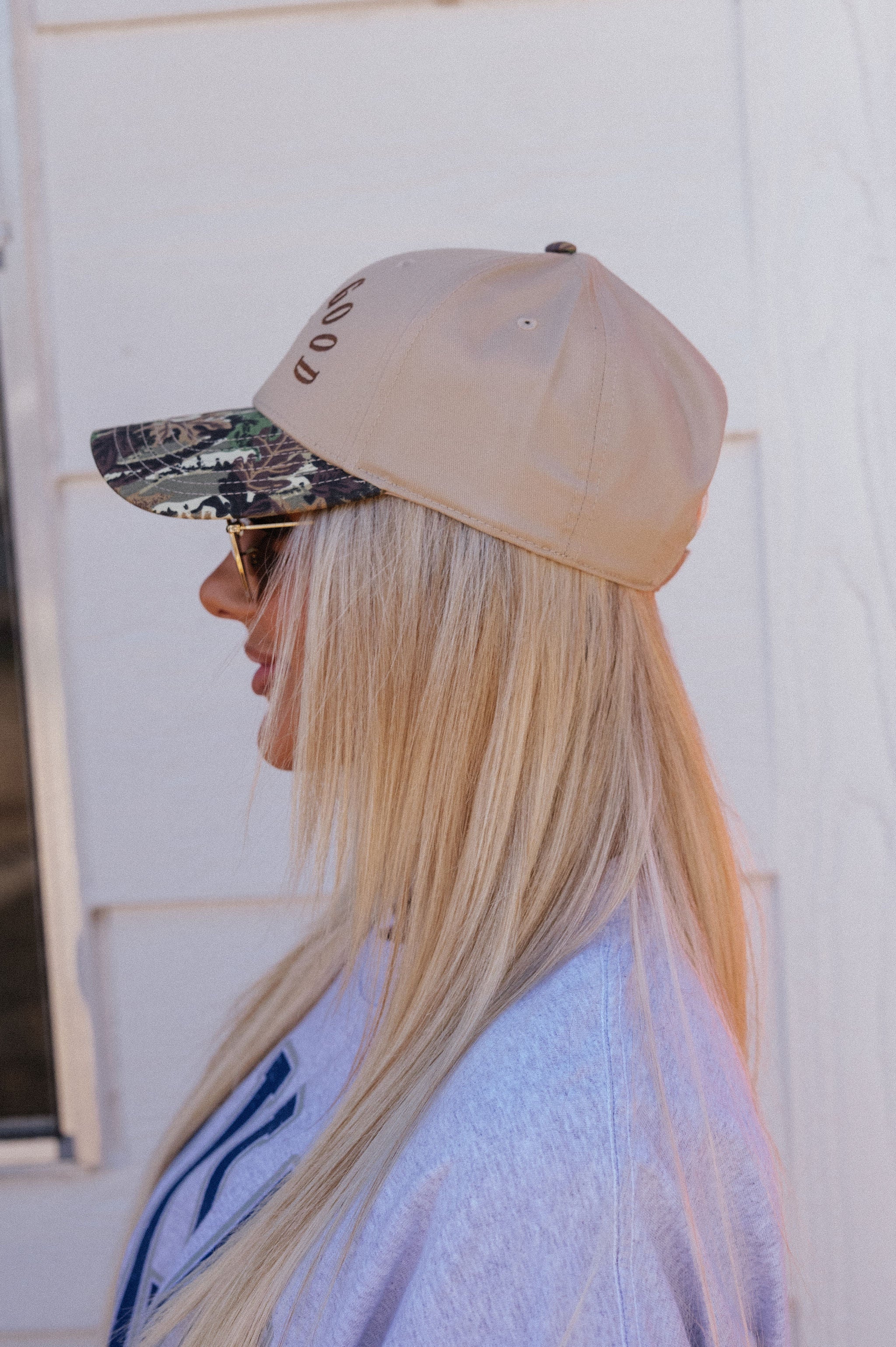 "God is Good" Hat-Camo/Beige