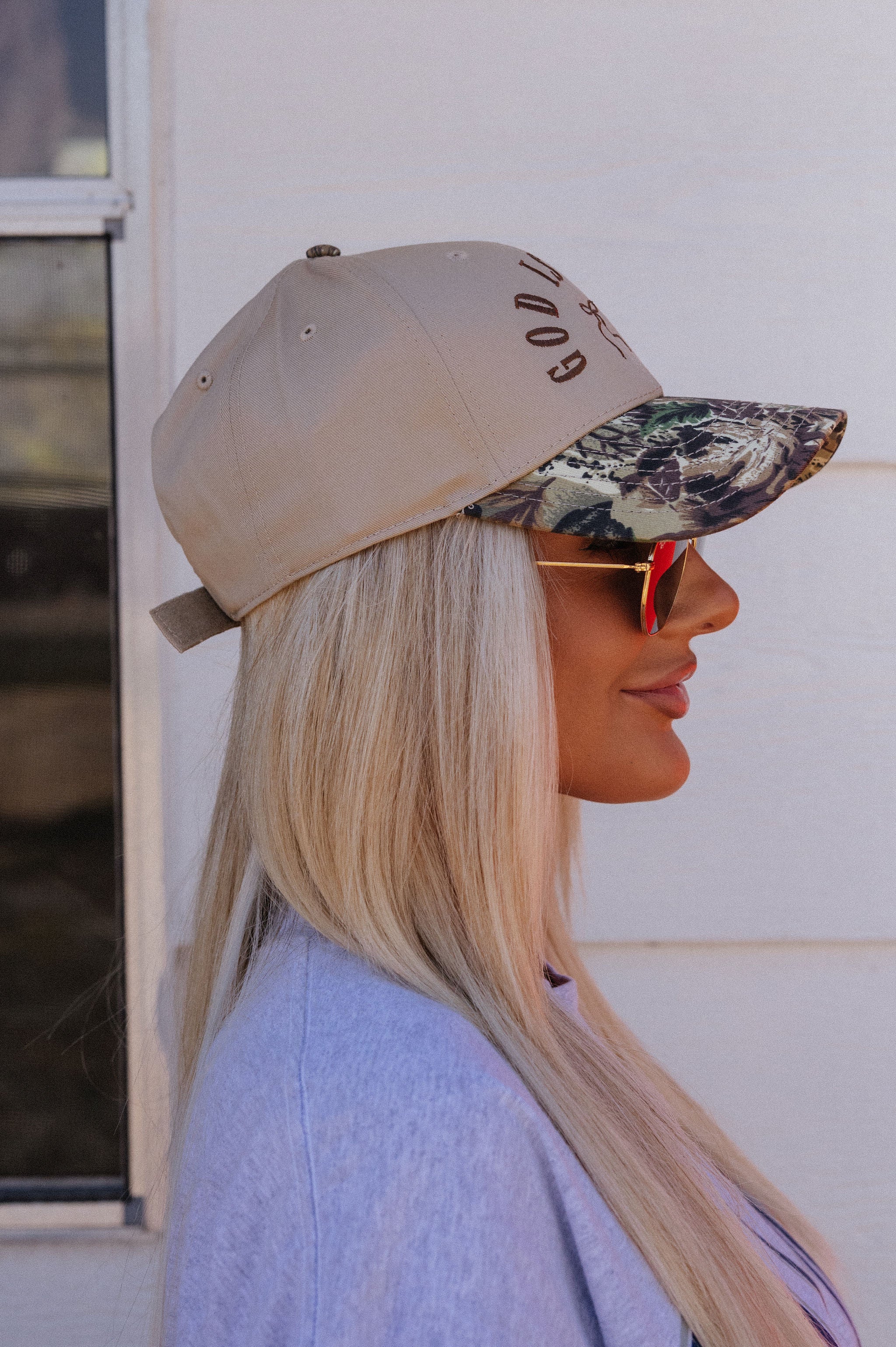 "God is Good" Hat-Camo/Beige