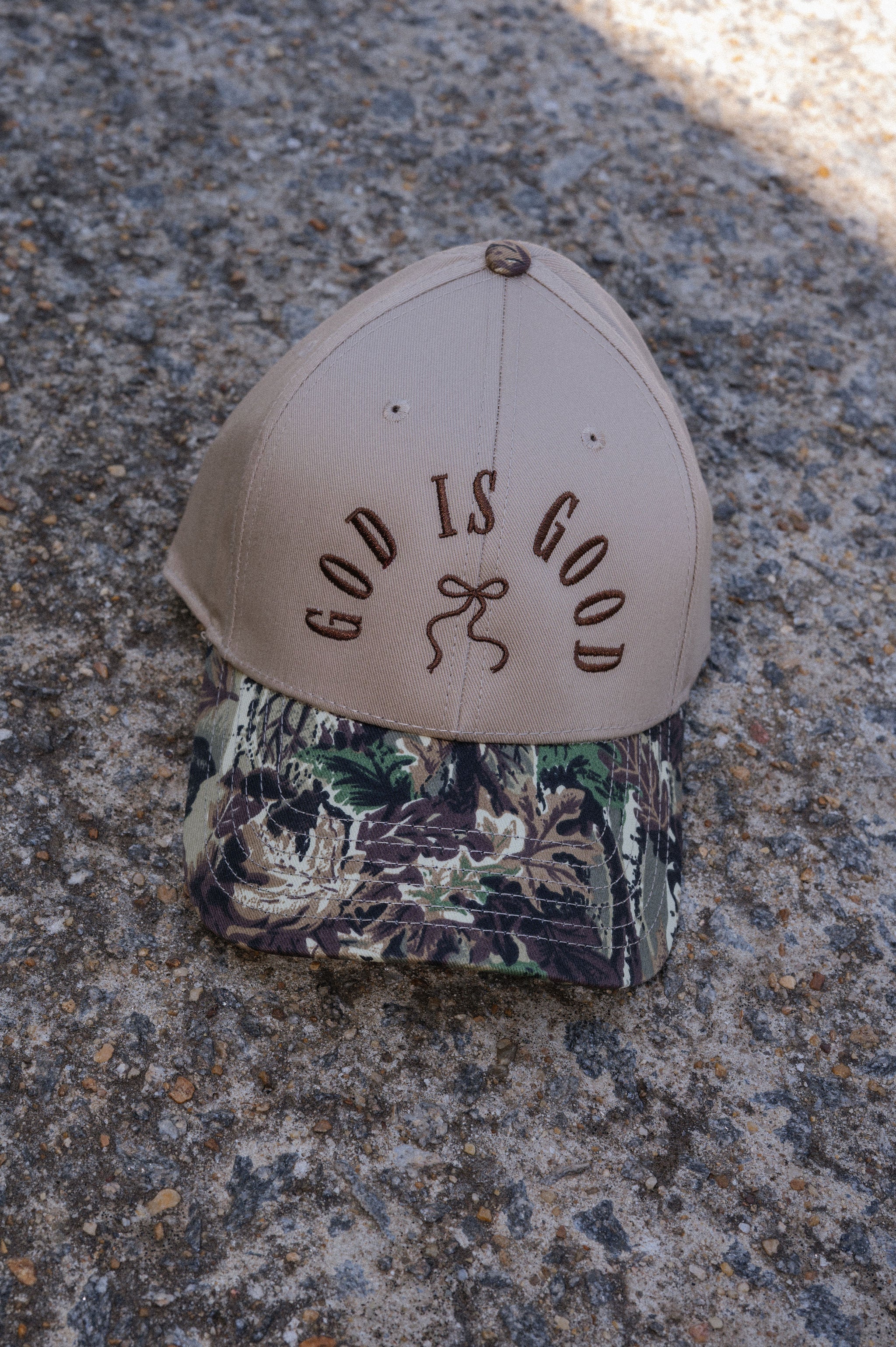 "God is Good" Hat-Camo/Beige