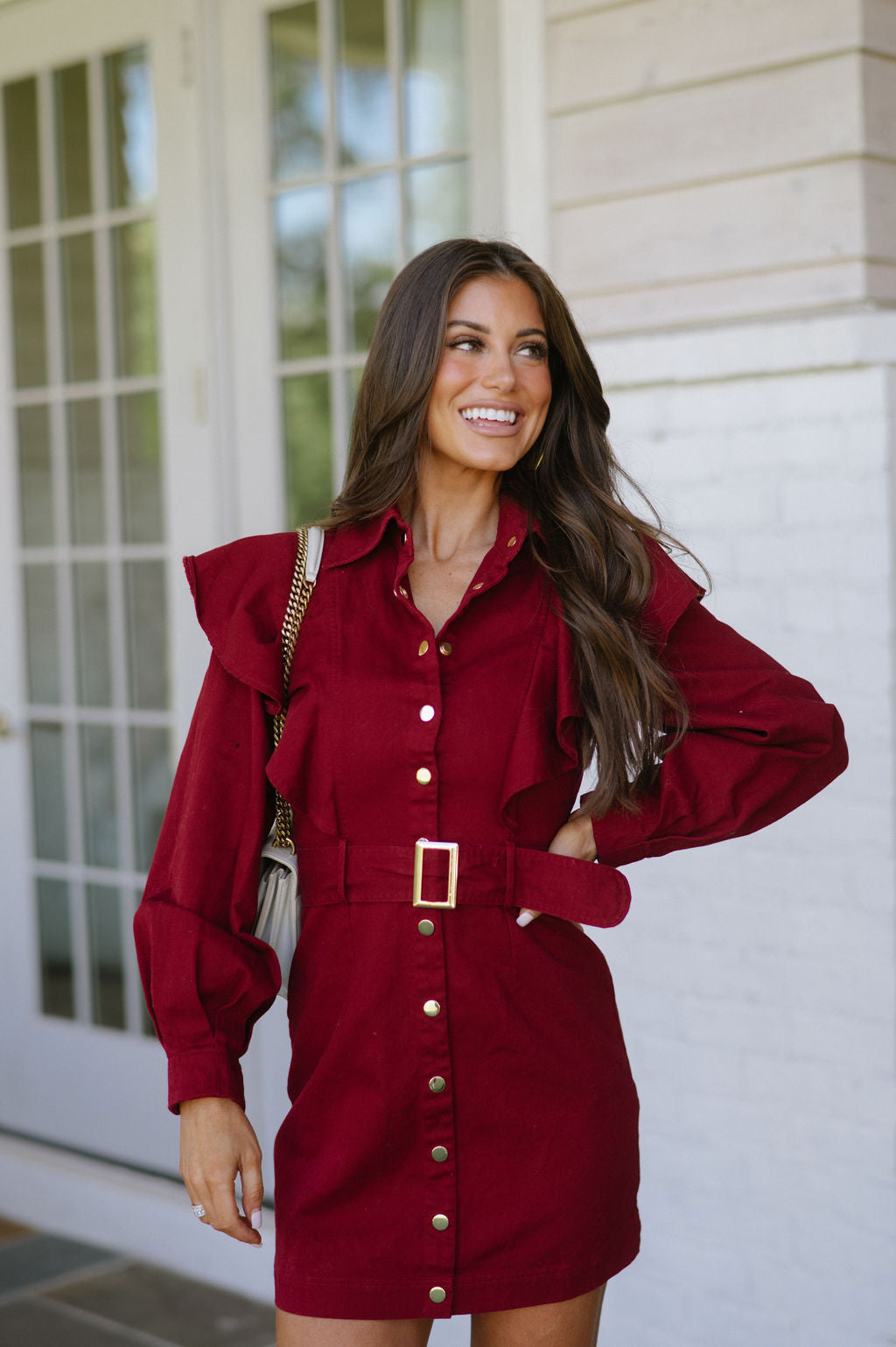 Stellan Mini Dress- Burgundy